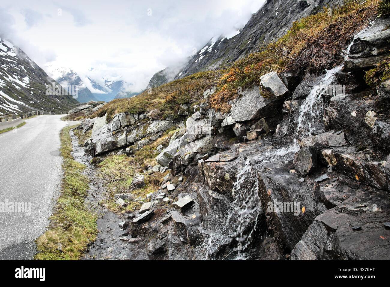 Norvège - vallée de montagne Strynefjellet Route Touristique National. Banque D'Images