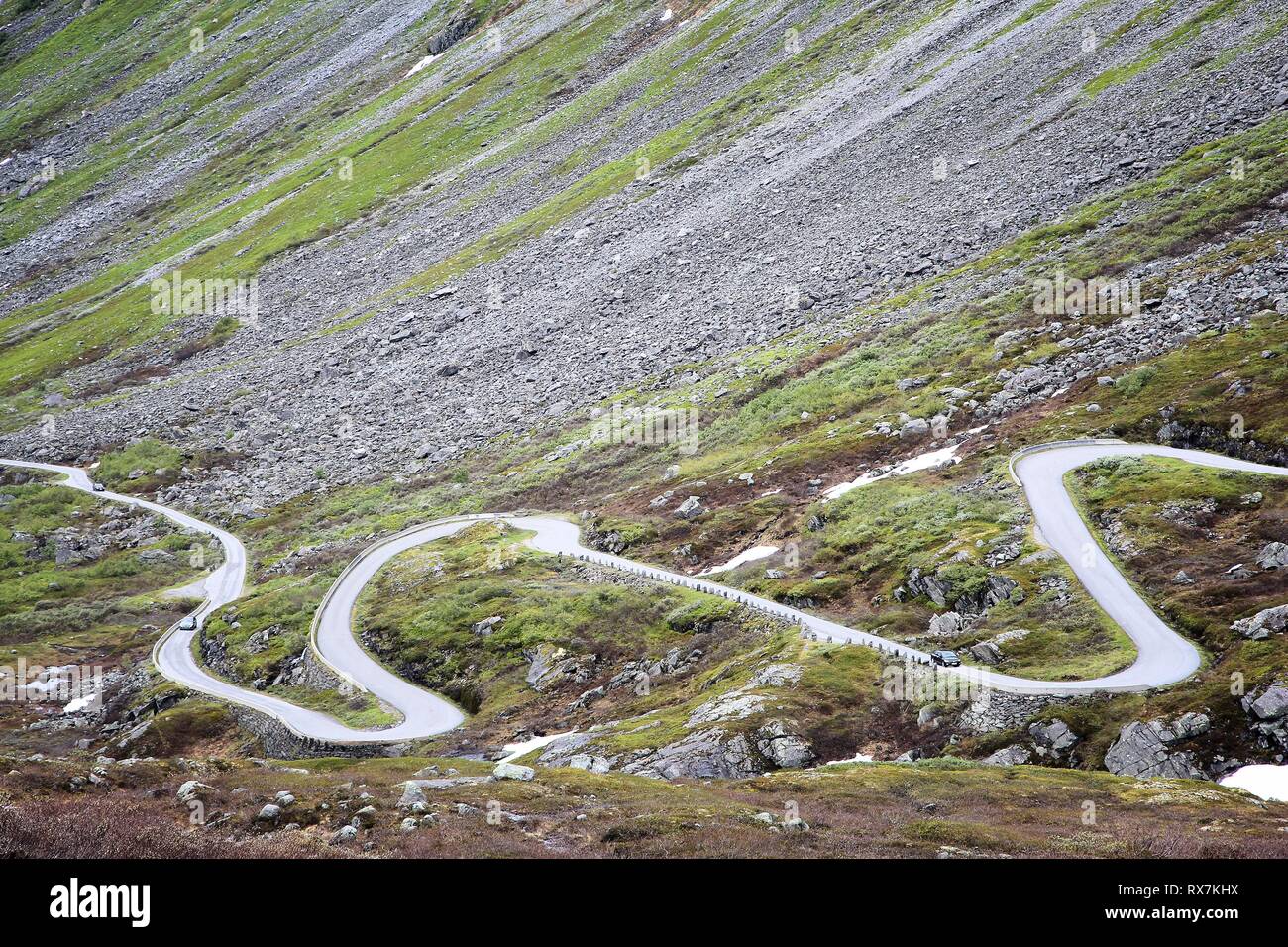 Norvège - vallée de montagne Strynefjellet Route Touristique National. Banque D'Images