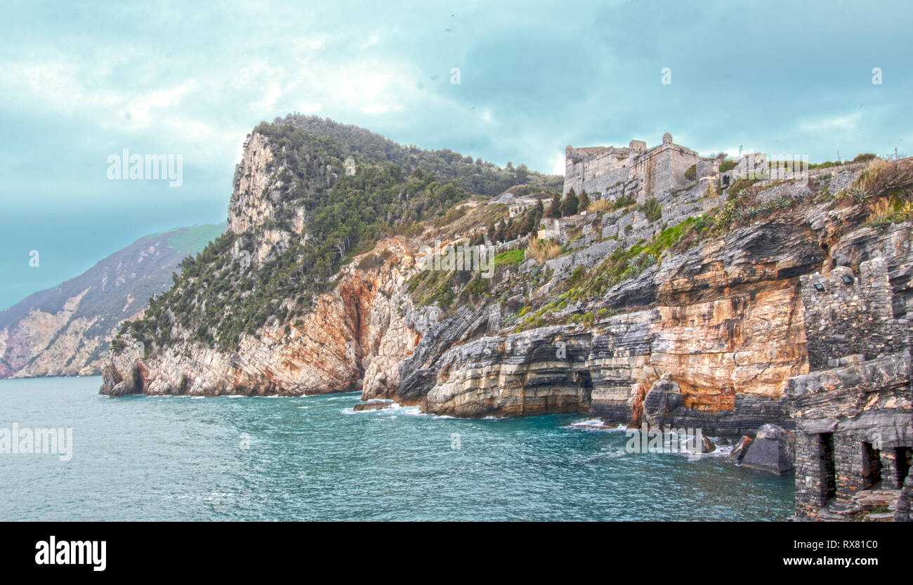 Golfe des Poètes et côte ligure à Porto Venere, ligurie, italie Banque D'Images