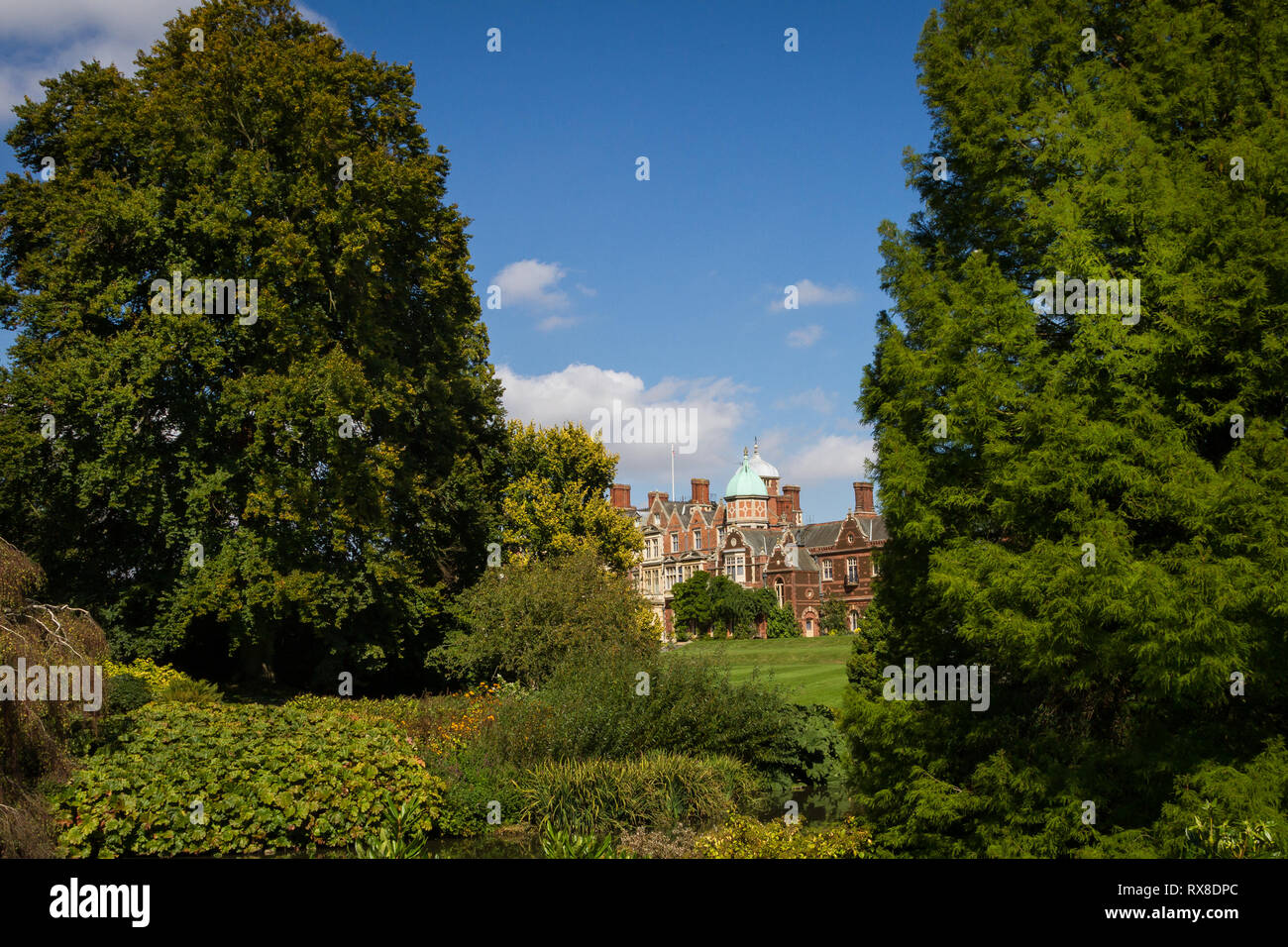 Sandringham House Gardens et 20 000 hectares, maison privée de sa Majesté la Reine Elizabeth II à Sandringham .Angleterre Norfolk Banque D'Images