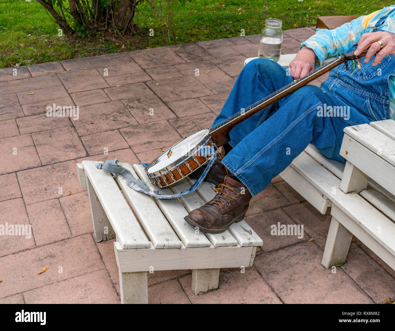 Banjo, Boot & Moonshine Banque D'Images