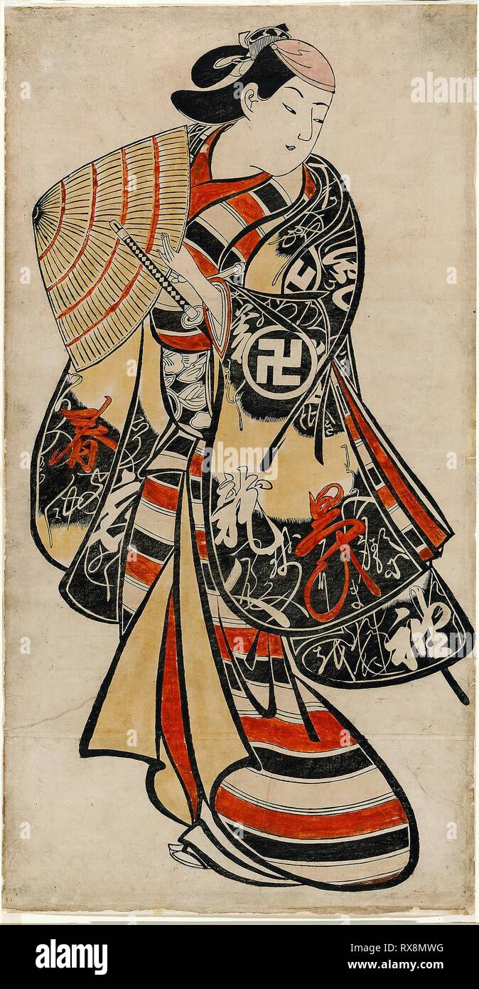 L'Acteur Takii Hannosuke comme un jeune efféminé. Torii Kiyonobu attribué à I ; japonais, 1664-1729. Date : 1702-1712. Dimensions : 56,5 x 29,1 cm (22 x 11 1/2 in.). À la main, gravure sur bois ; tan-e, vertical o-Oban. Origine : Japon. Musée : le Chicago Art Institute. Banque D'Images