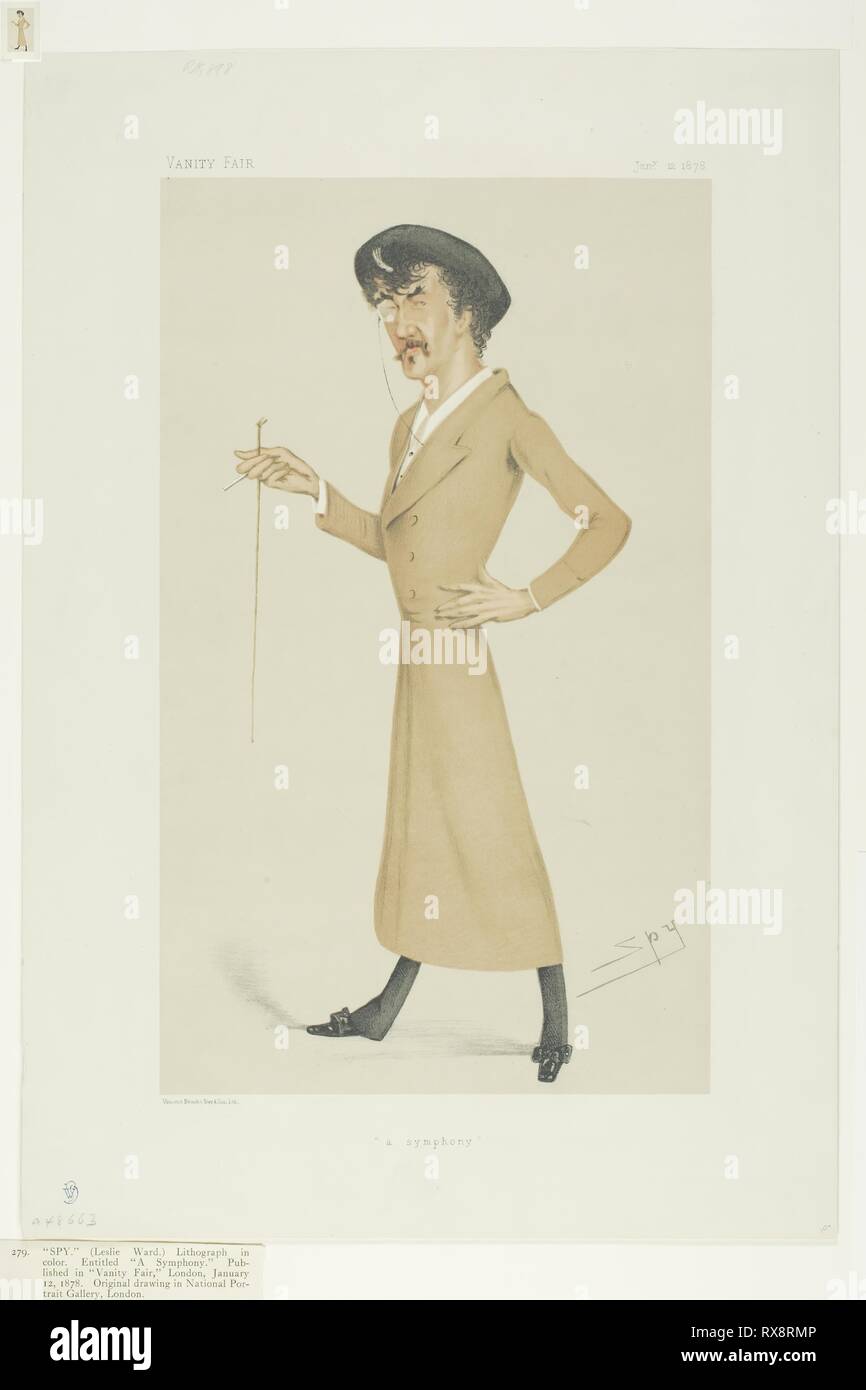 Une symphonie. Leslie Ward, appelé Spy ; anglais, 1851-1922. Date : 1878. Dimensions : 307 × 185 mm. Lithographie en couleur sur papier. Origine : Angleterre. Musée : le Chicago Art Institute. Banque D'Images