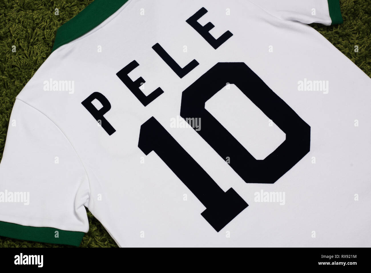 Close up of retro NY Cosmos Pele Jersey. Banque D'Images