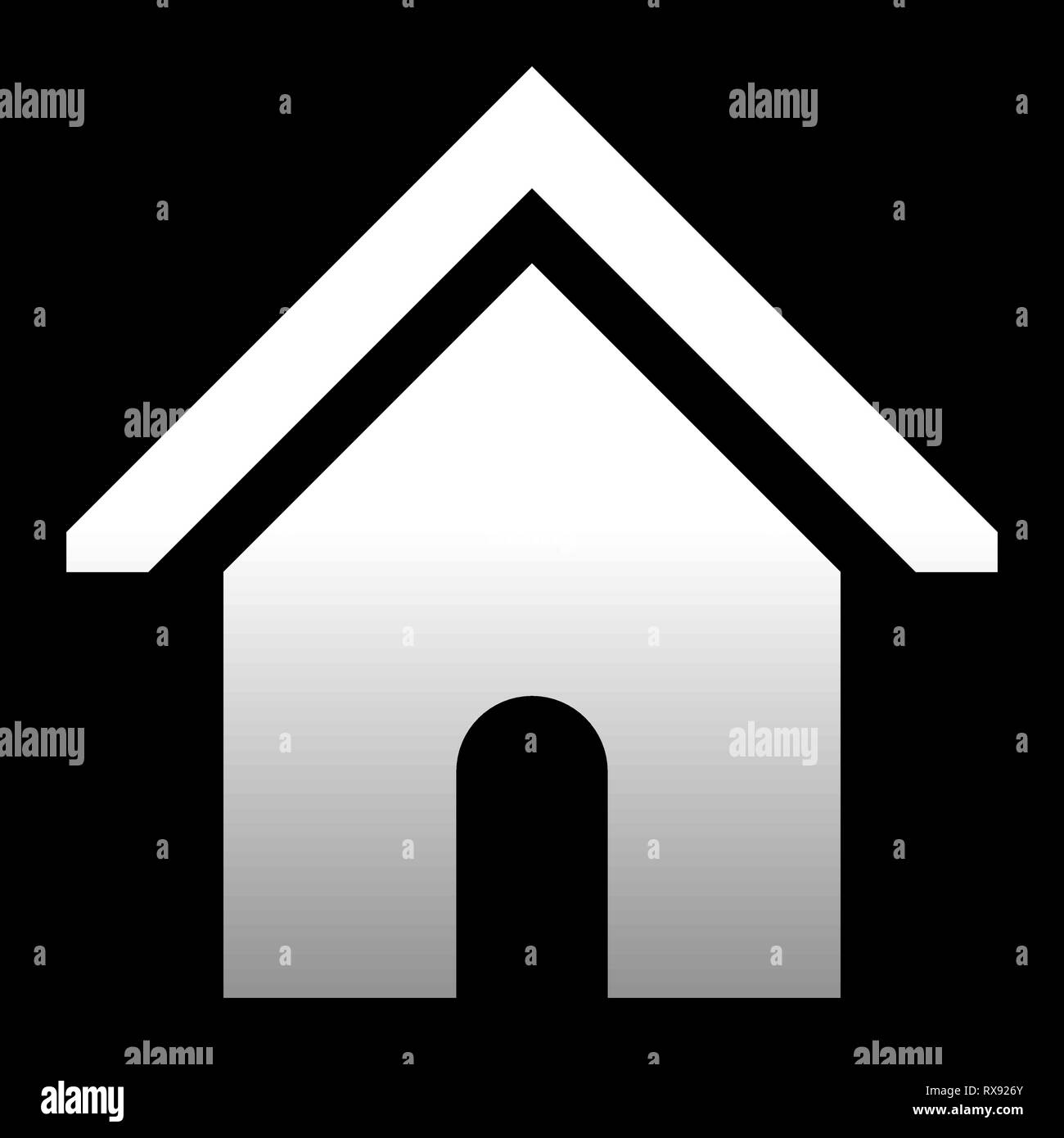 Icône Symbole Accueil - gradient blanc, isolé - vector illustration Illustration de Vecteur
