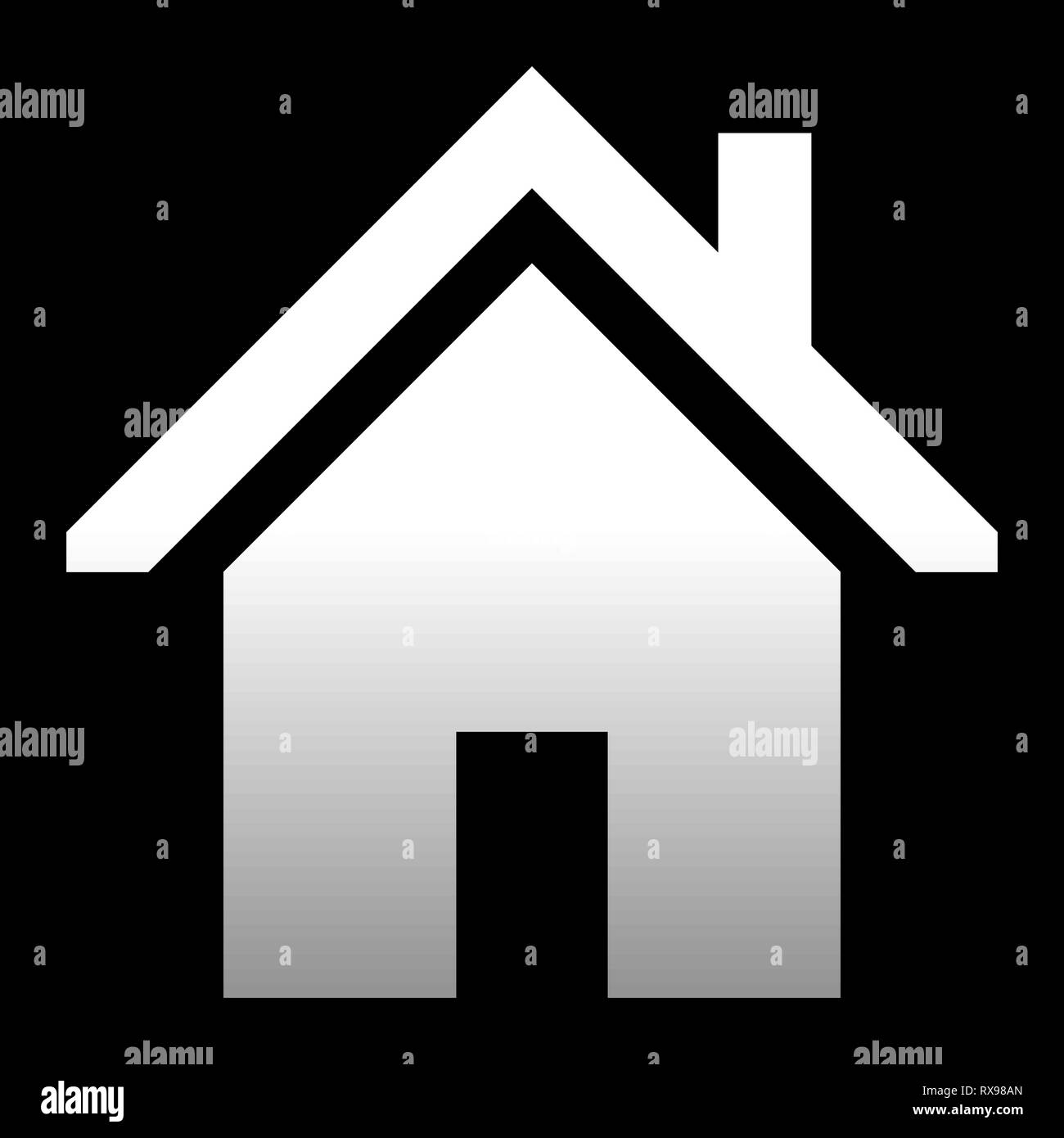 Icône Symbole Accueil - gradient blanc, isolé - vector illustration Illustration de Vecteur