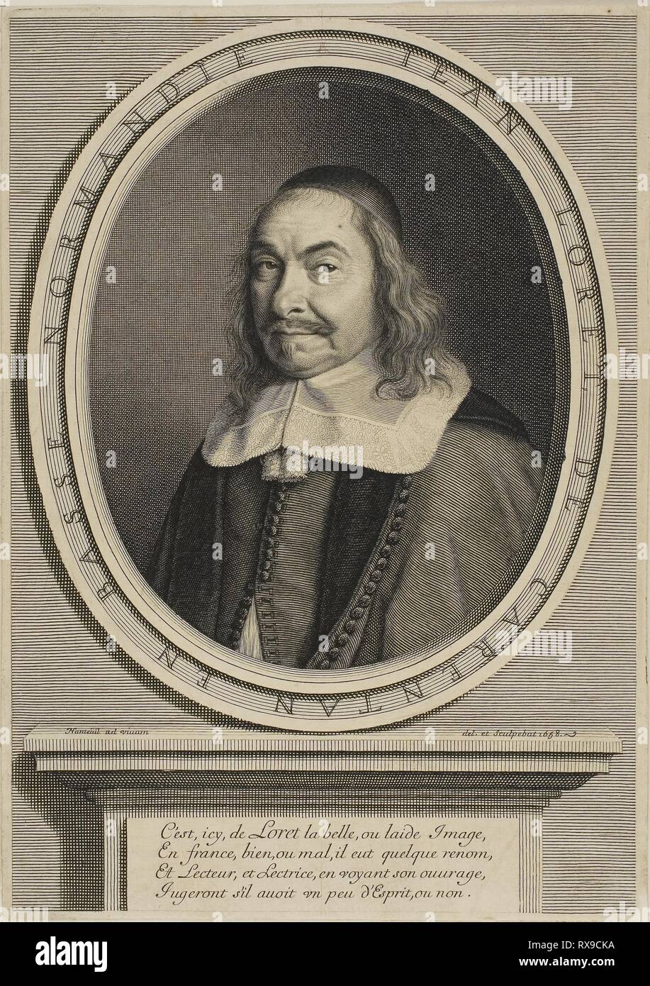 Loret Jean. Robert Nanteuil ; français, 1623-1678. Date : 1658. Dimensions : 257 × 182 mm. Gravure sur papier. Origine : France. Musée : le Chicago Art Institute. Banque D'Images