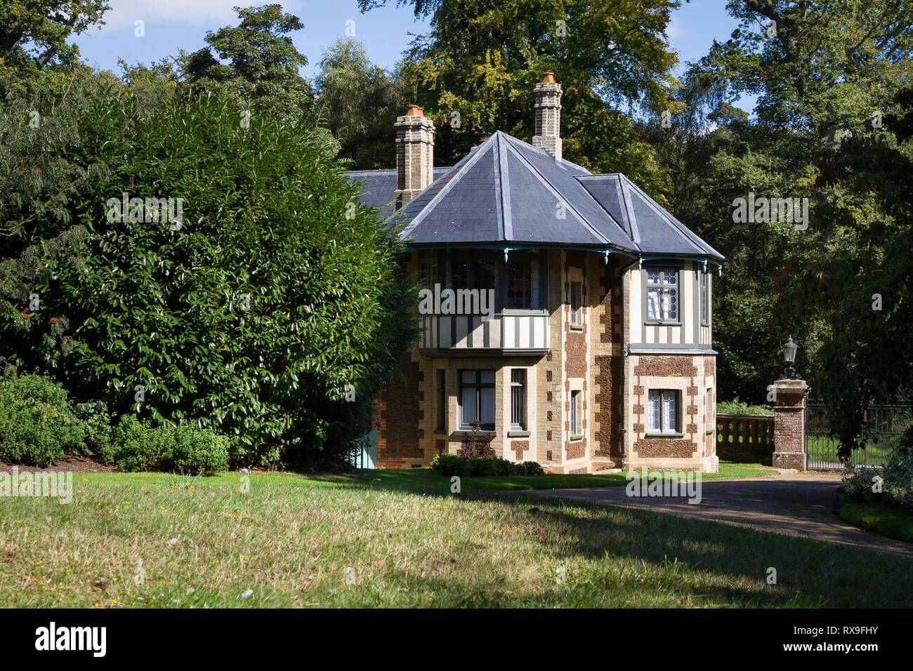 Sandringham House Gardens et 20 000 hectares, maison privée de sa Majesté la Reine Elizabeth II à Sandringham .Angleterre Norfolk Banque D'Images