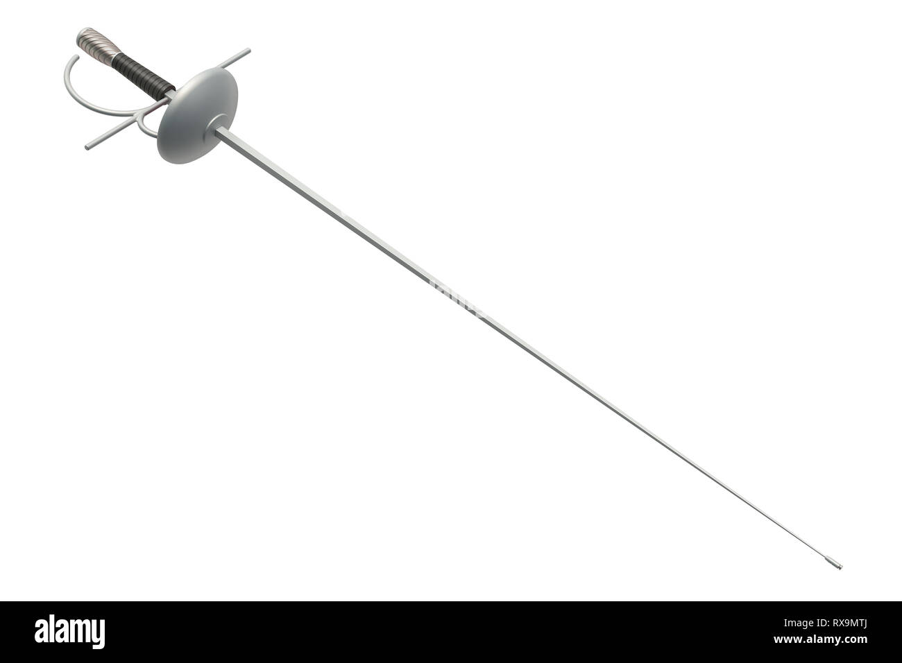 Escrime au fleuret, rendu 3D isolé sur fond blanc Banque D'Images