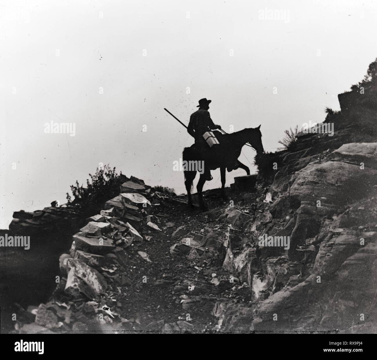 Le cheval et le cavalier, Grabnd Canyon, Arizona, 1898 Banque D'Images