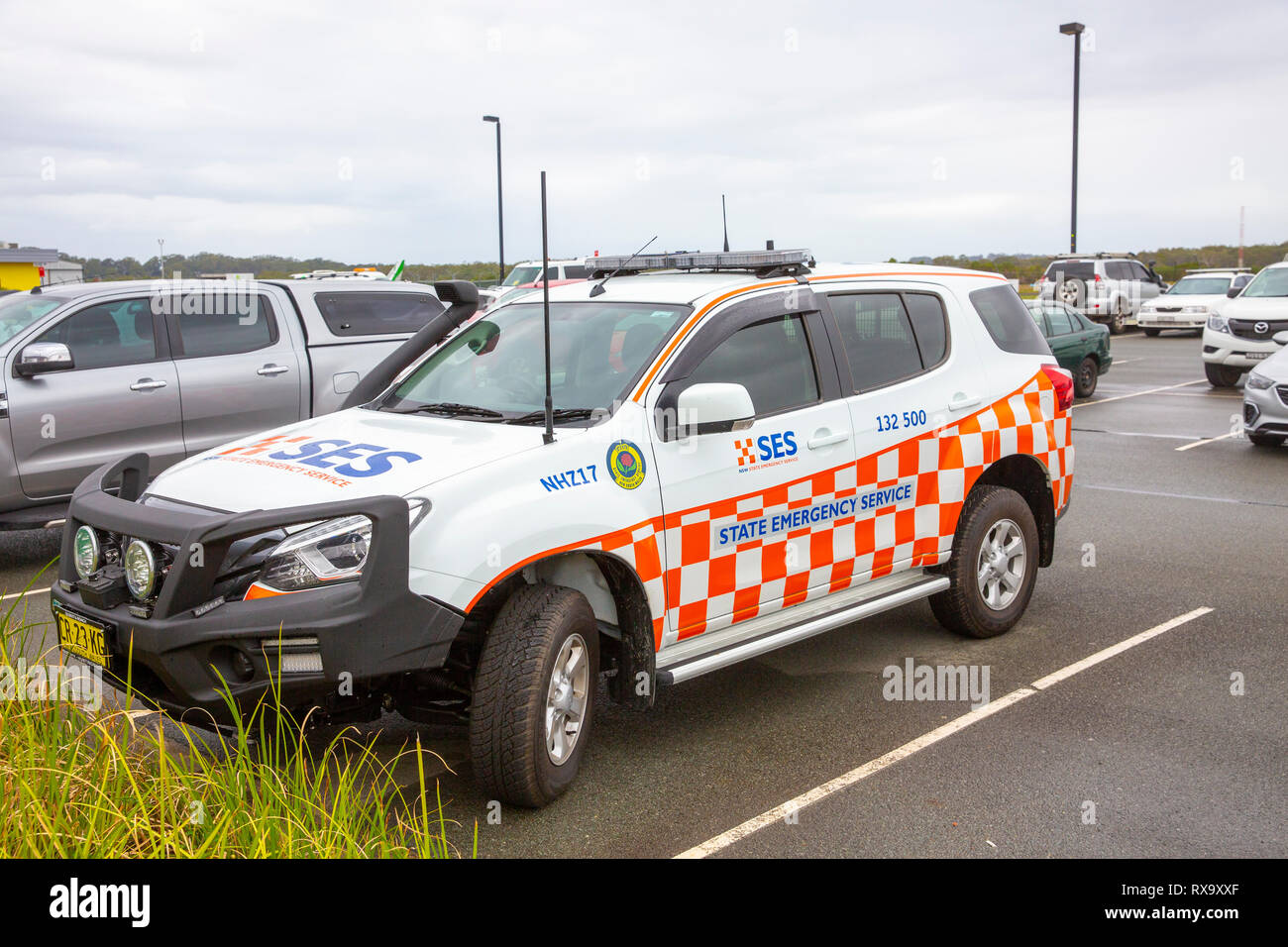 Le Service d'urgence SES État de la Nouvelle Galles du Sud offre aux bénévoles qui aident les résidents dans les situations d'urgence, Australie Banque D'Images