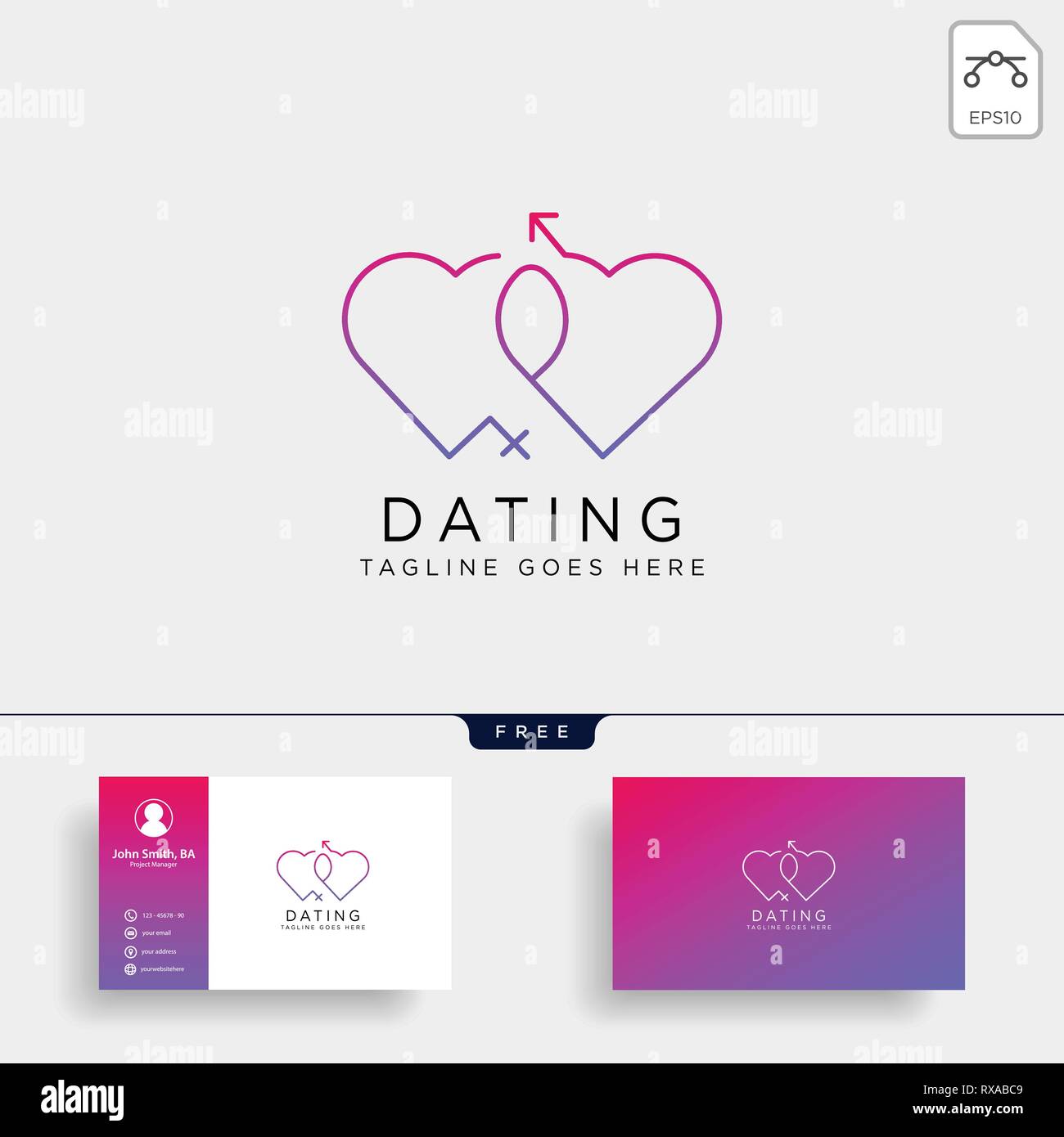 Dating love line modèle logo icône illustration vectorielle élément isolé Illustration de Vecteur