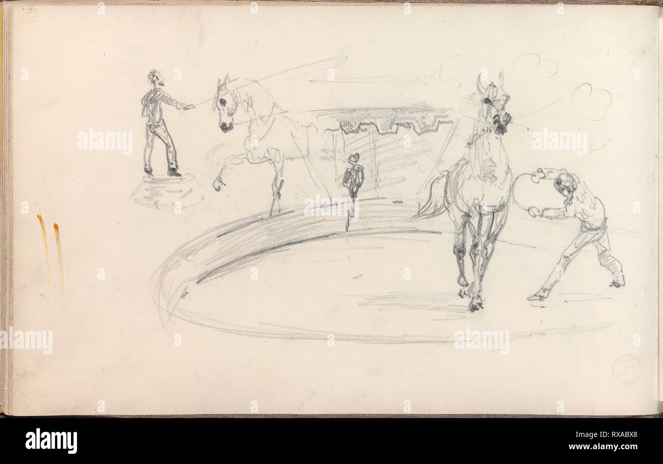 Sketchbook, 1880. Henri de Toulouse-Lautrec ; français, 1864-1901. Date :  1880. Dimensions : 159 × 257 mm. Carnet de dessins contenant 47 feuilles  comprenant à la fois les feuilles de fin par