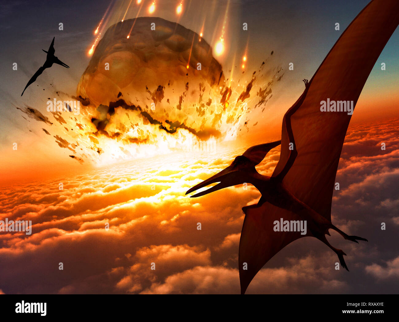 La surface de l'astéroïde qui se rapprochent de la Terre, illustration Banque D'Images