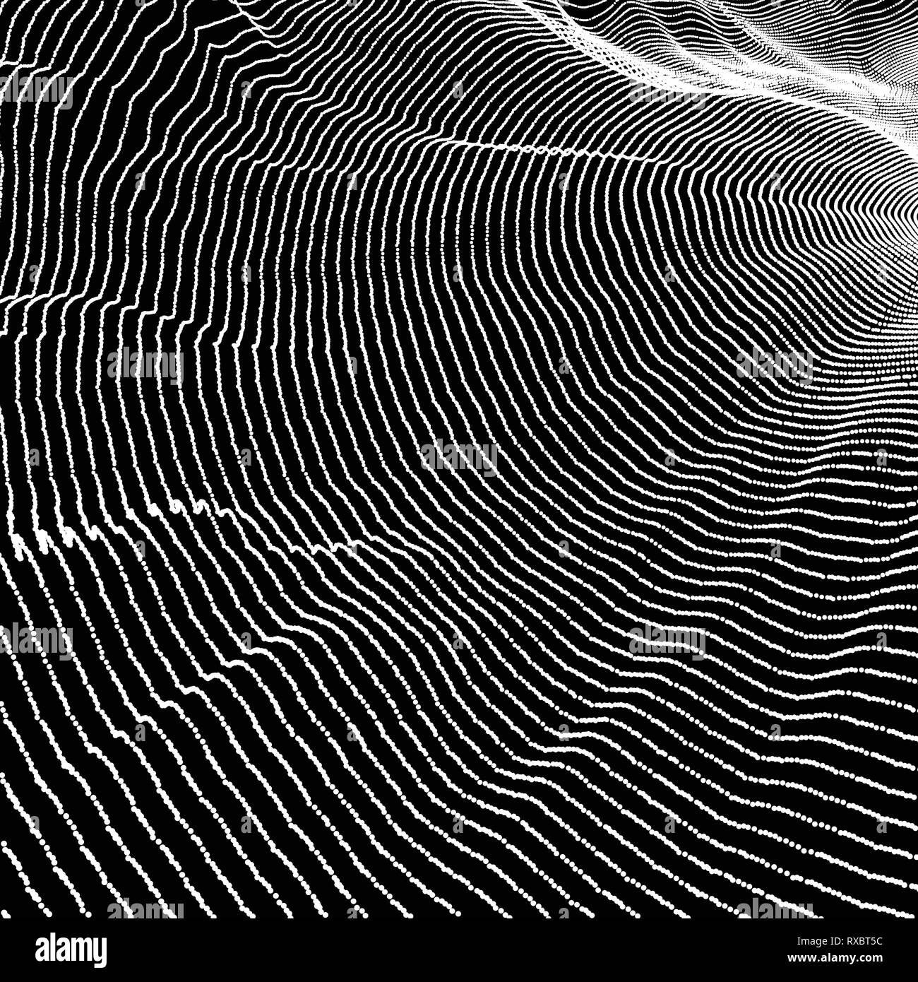 Tableau avec particules Dynamique. La technologie 3D de style futuriste. Résumé fond. La texture. Points lumineux. Vector Illustration. Illustration de Vecteur