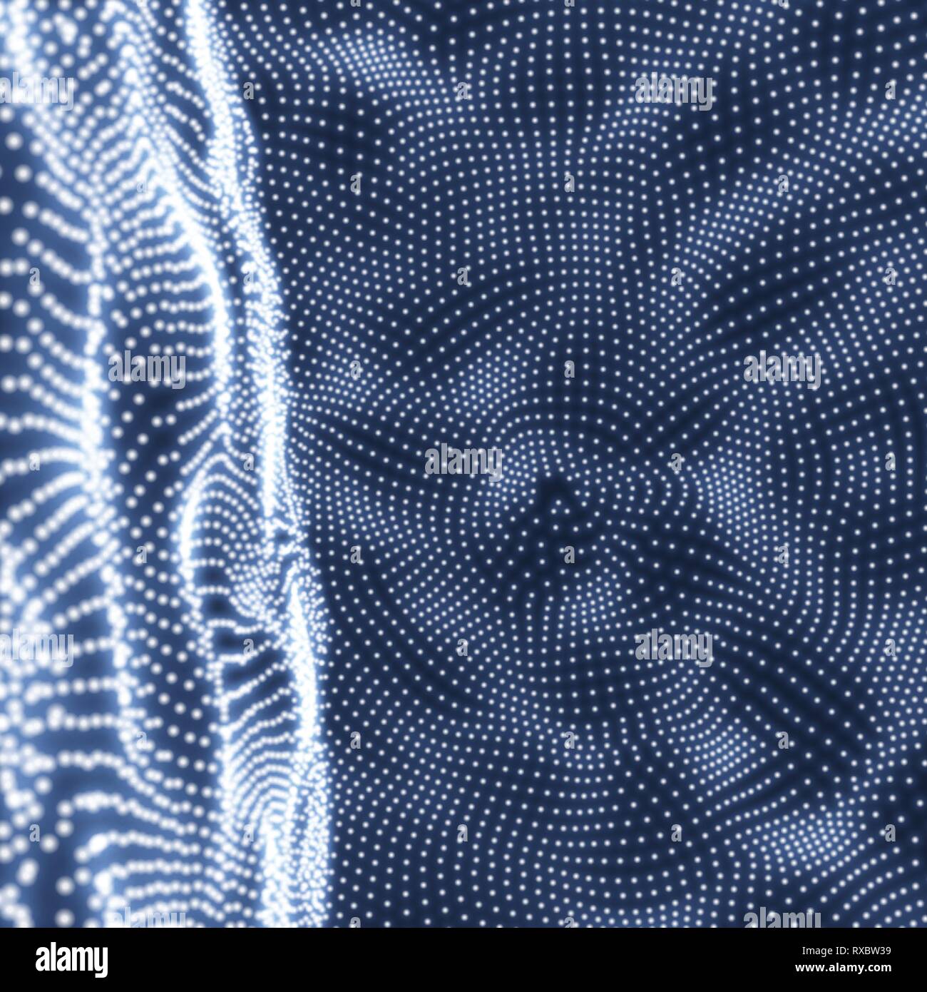 Résumé scientifique ou technologique, l'arrière-plan. La conception graphique. Illustration de Réseau avec panneaux de particules - aggloméré. Une grille 3D Surface. Le cyberespace Grille. Illustration de Vecteur