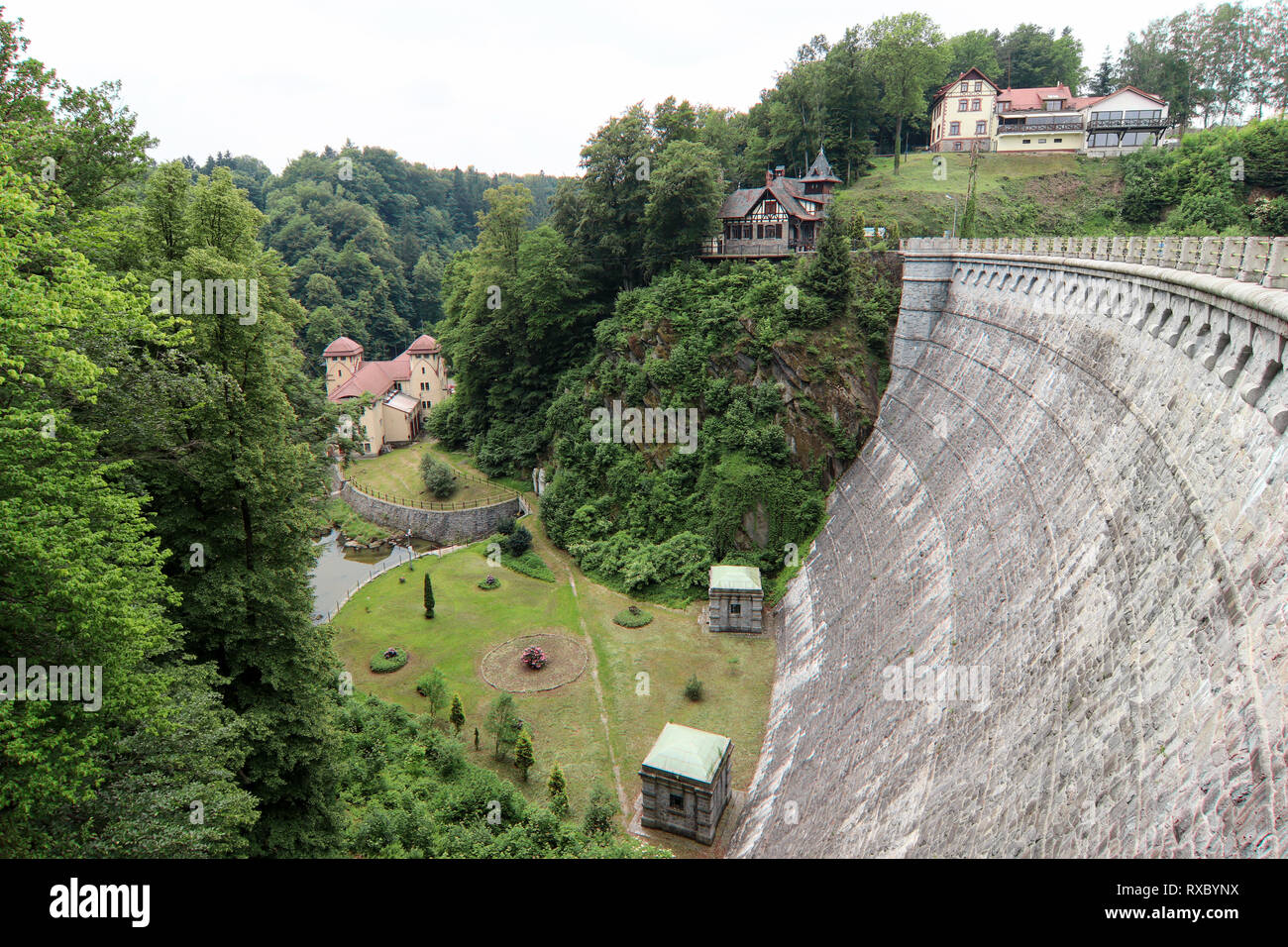 Barrage de la forêt d'Leśnia, district de Zgorzelec, Basse-silésie, Pologne Banque D'Images