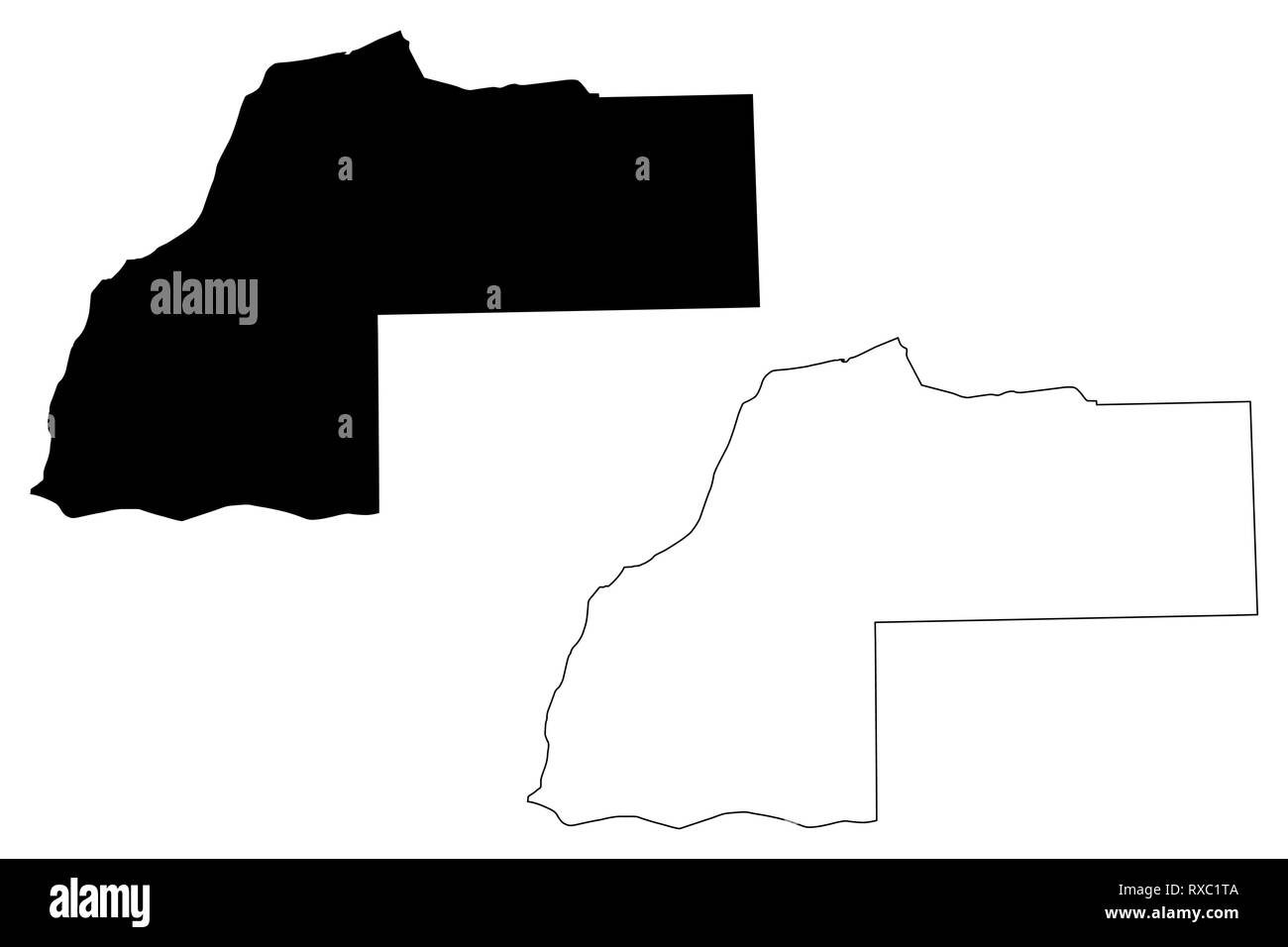 Laayoune-Sakia El Hamra (région administrative divisions du royaume du Maroc, Maroc, Maroc) map vector illustration gribouillage, croquis Illustration de Vecteur