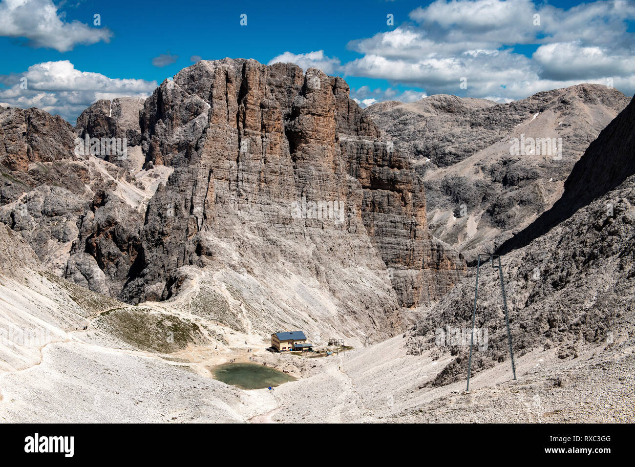 Tours (strada Strada del), le Rifugio Alberto, Trento, Dolomites, Italie du Nord Banque D'Images