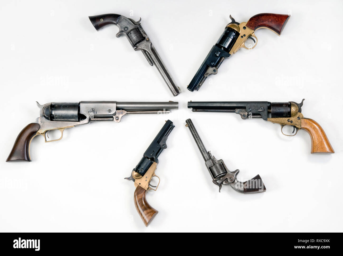L'ouest de l'Antique pistolets old wild west. Banque D'Images