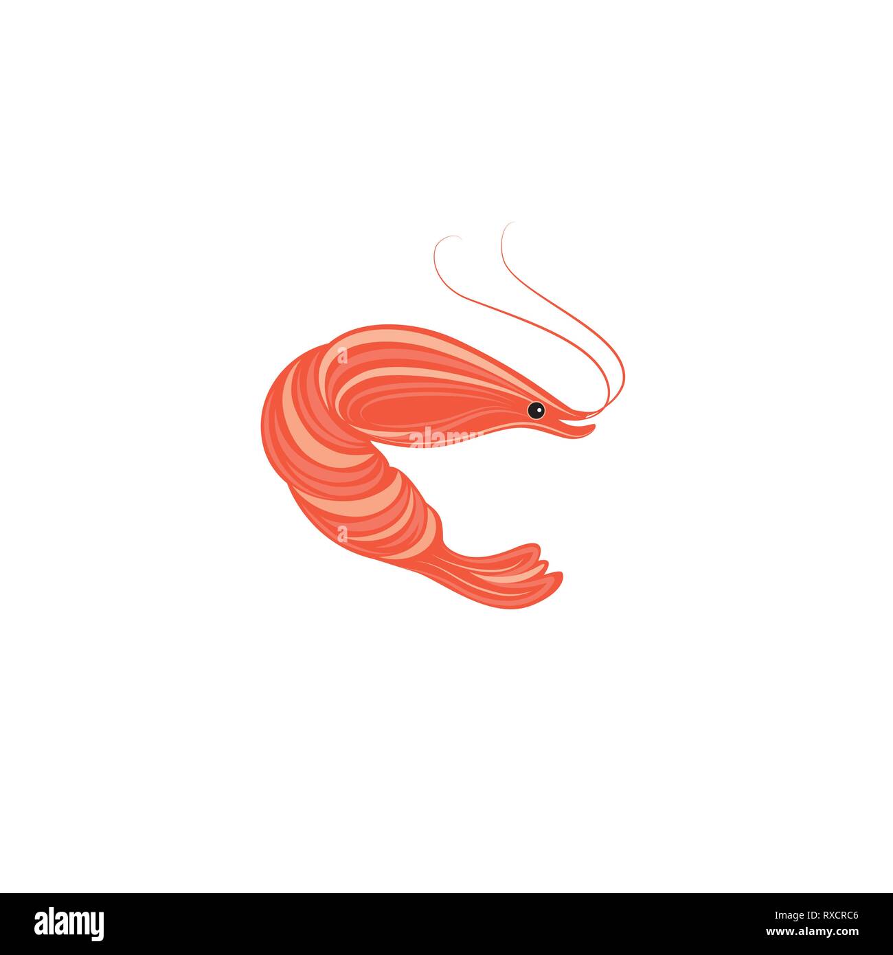 Illustration de la crevette. Élément de design élégant de mer. L'art en ligne Illustration de Vecteur