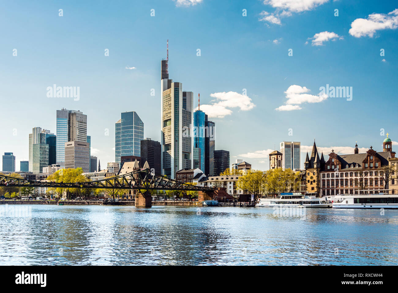 Skyline Frankfurt am Main, Allemagne Banque D'Images