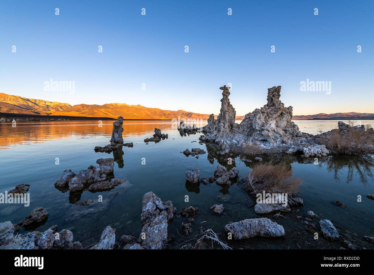 Lac mono au lever du soleil Banque D'Images