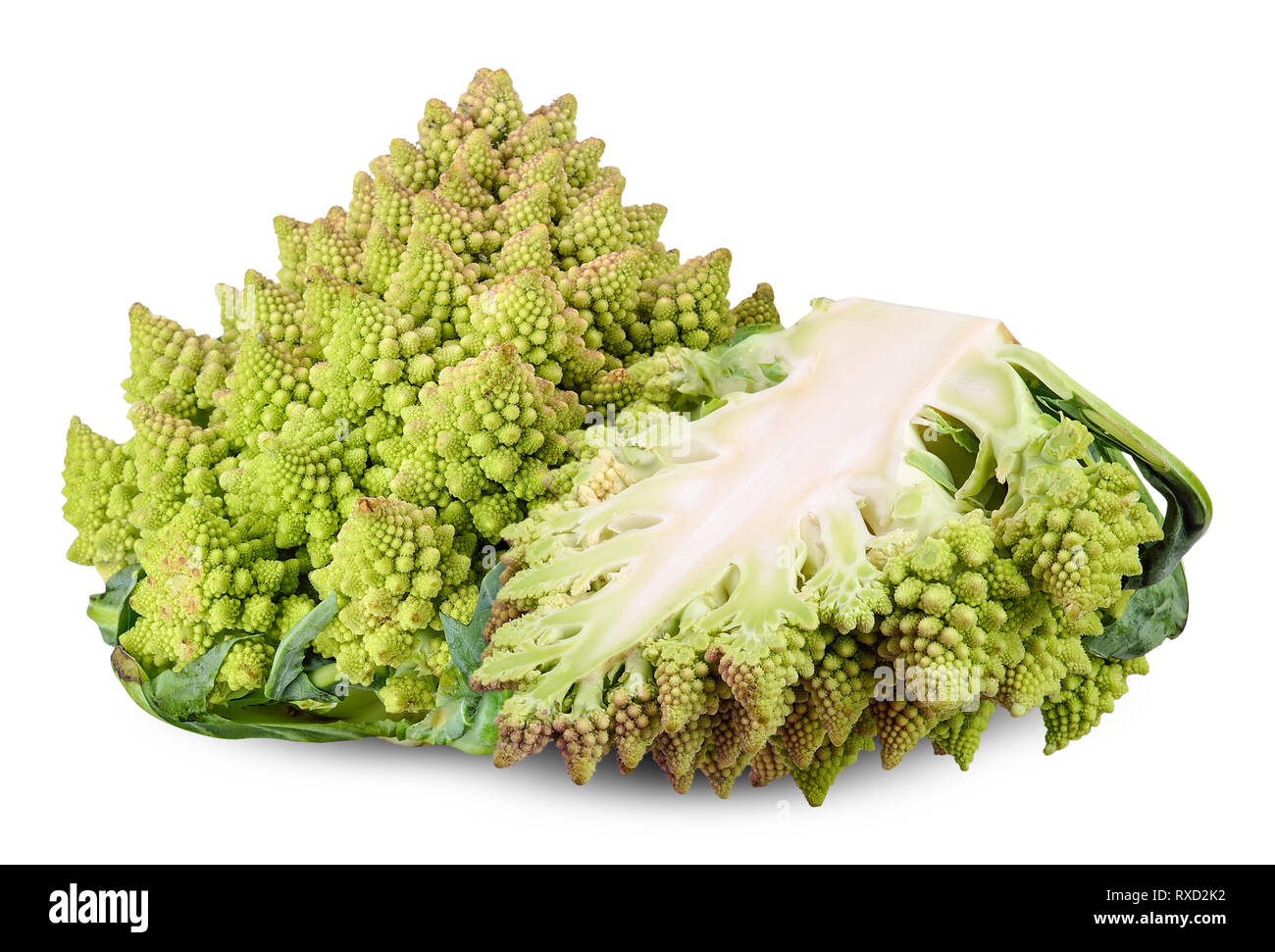 Romanesco isolated on white with clipping path Banque D'Images