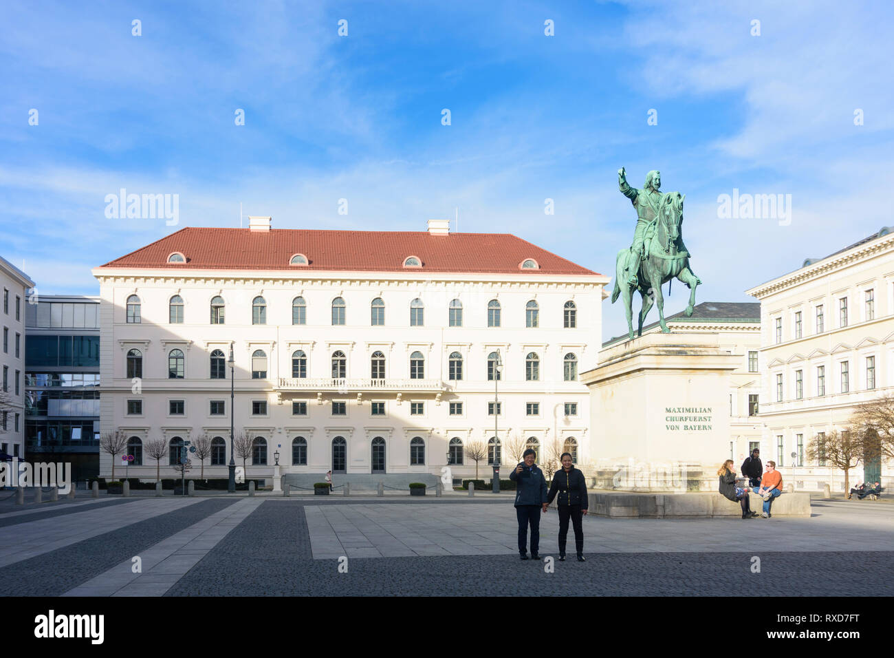 München, Munich : siège de Siemens en Palais Ludwig Ferdinand, monument de prince-électeur Maximilian I. dans Oberbayern, Munich, Haute-Bavière, Bay Banque D'Images
