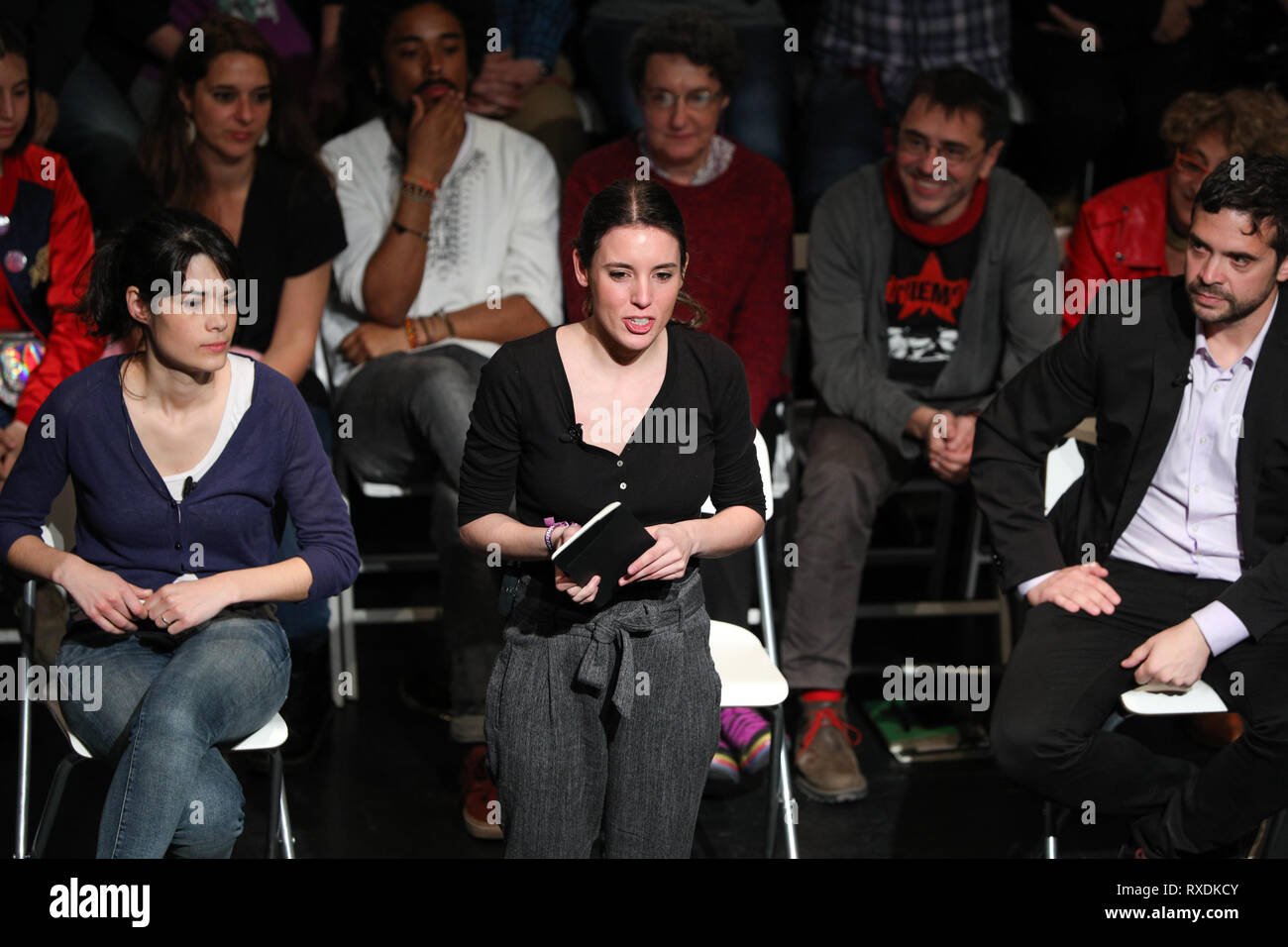 Madrid, Espagne. 09Th Mars, 2019.Irene Montero vu s'exprimant lors de la clôture de l'épreuve n° PodemosEnMarcha2019 Crédit : Jesús Encarna/Alamy Live News Banque D'Images