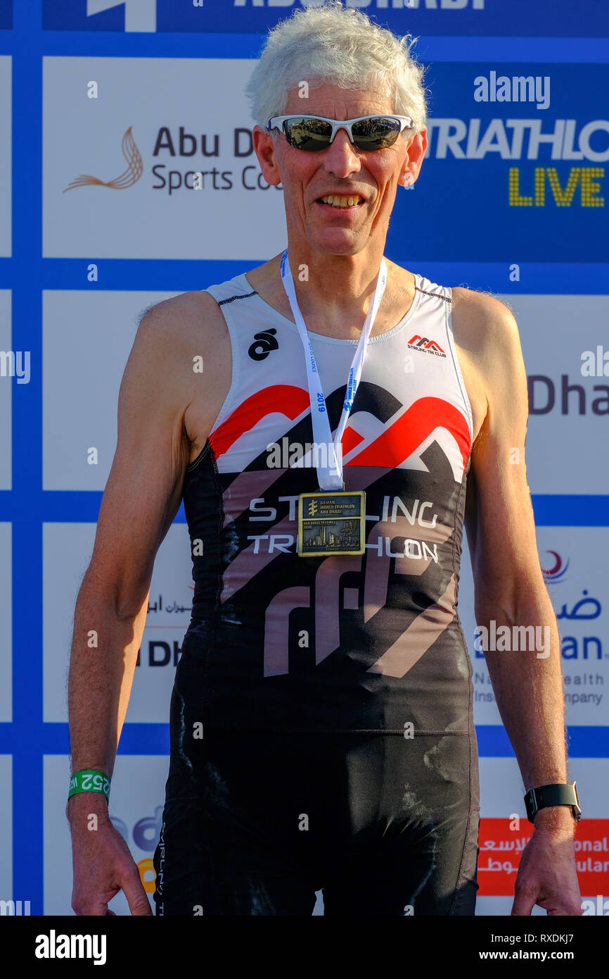 Abu Dhabi, EAU. 09Th Mars, 2019. - Abu Dhabi, Émirats arabes unis : 70 catégorie athlète à pus Dernière journée du Daman World Triathlon et Cérémonie de Abu Dhabi. Credit : Fahd Khan/Alamy Live News Banque D'Images