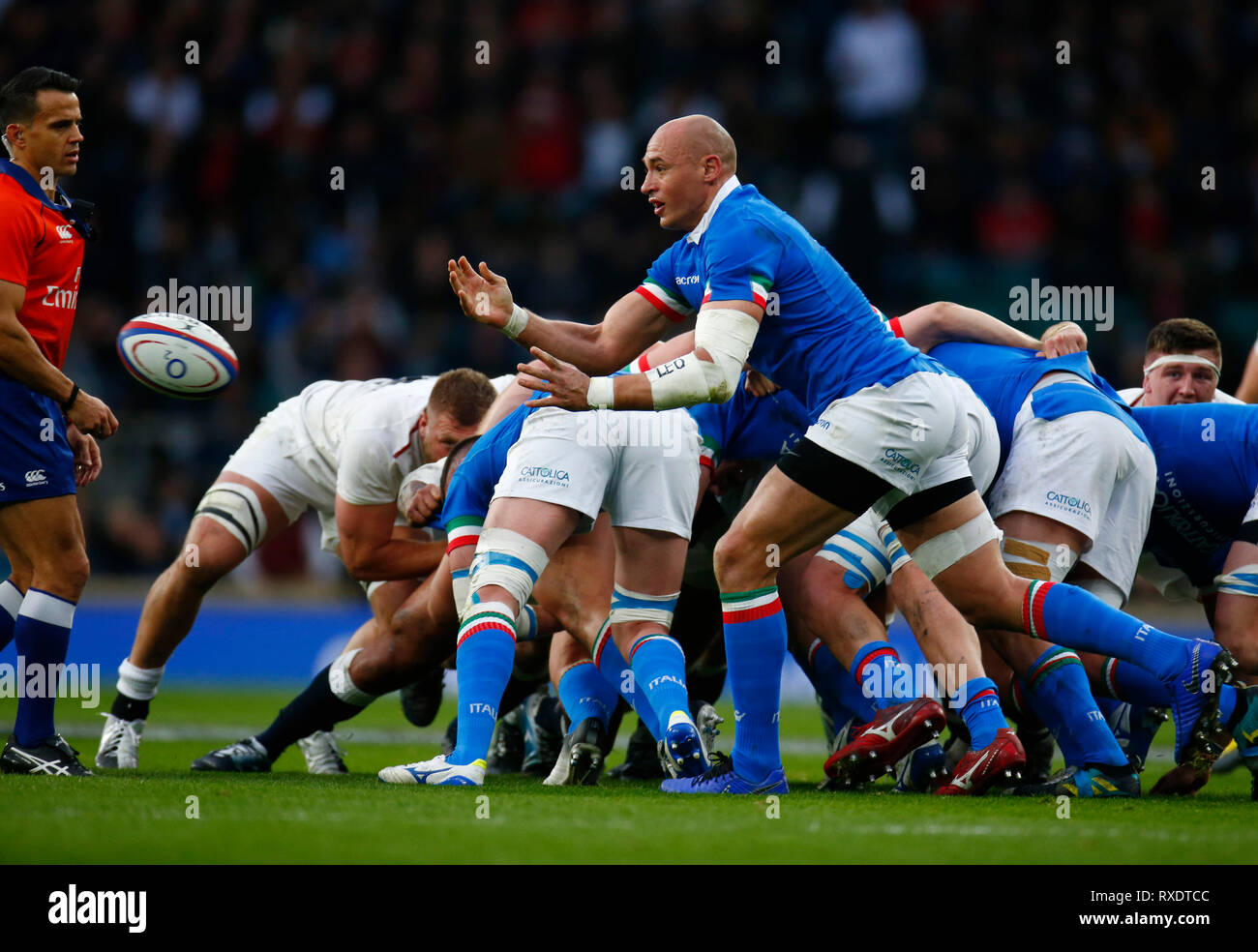 Londres, Angleterre, Royaume-Uni., 9 mars 2019 Sergio Parisse de l'Italie au cours de la Guinness 6 Nations match de rugby entre l'Angleterre et l'Italie à Twickenham Twickenham en Angleterre le 9 mars 2019 Action Crédit photo : Crédit photo Action Sport Sport/Alamy Live News Crédit : Foto Action Sport/Alamy Live News Banque D'Images