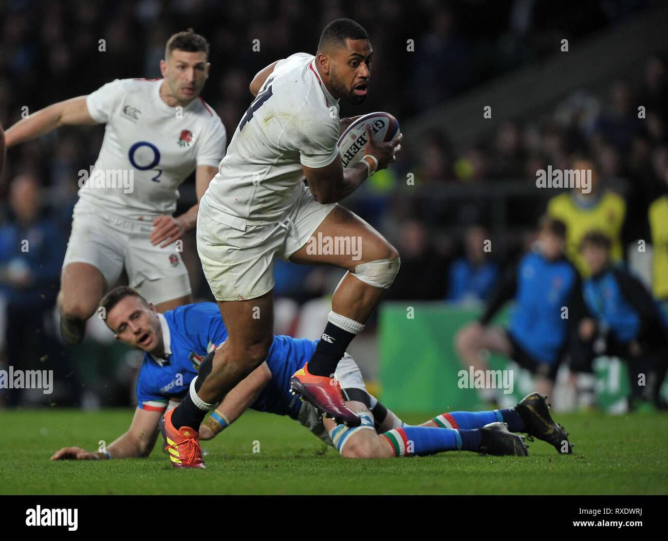Londres, Royaume-Uni. 09Th Mar, 2019. Joe Cokanasiga (Angleterre). L'Angleterre V Italie. Six nations rugby Guinness. Le stade de Twickenham. Credit : Sport en images/Alamy Live News Banque D'Images