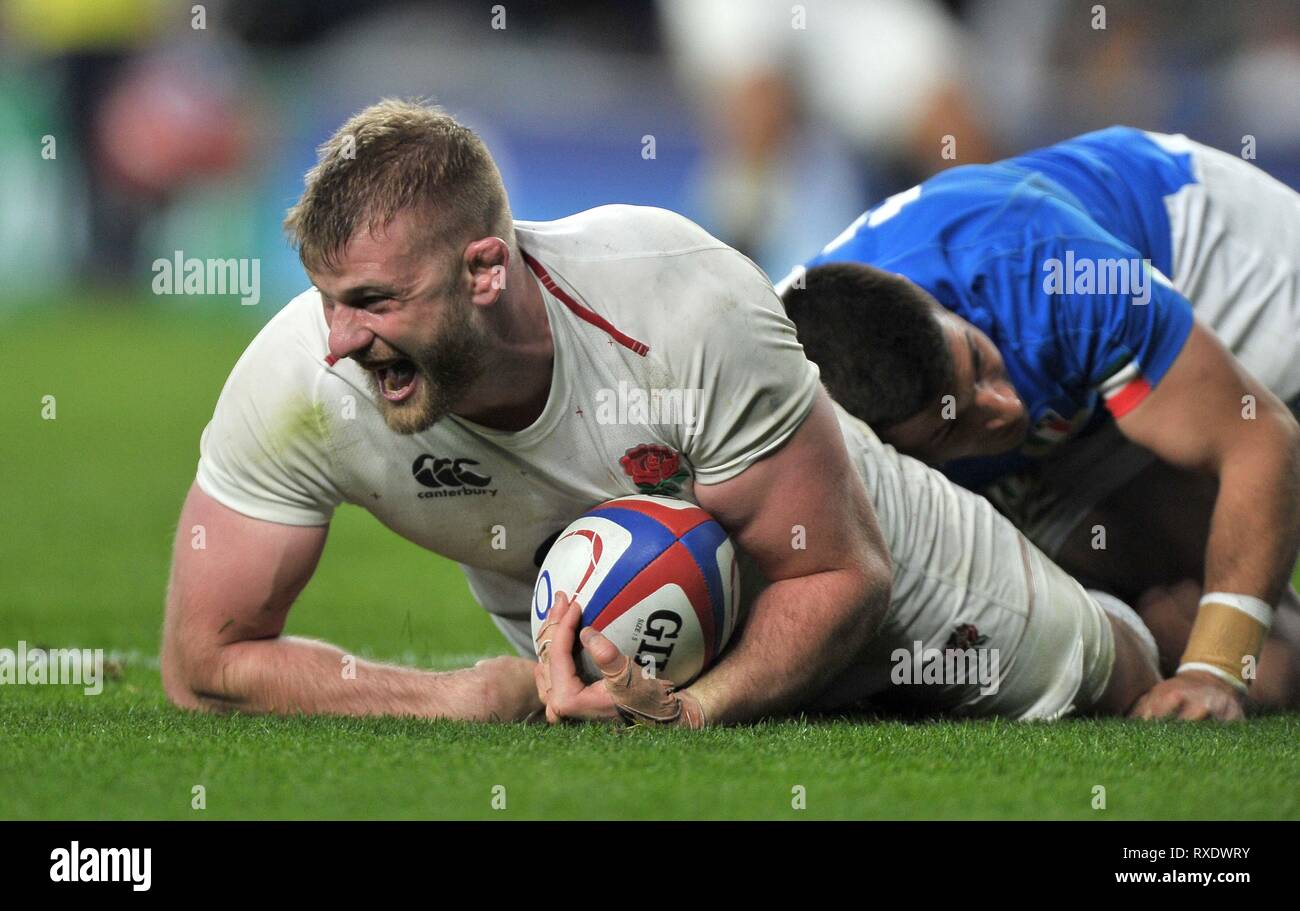 Londres, Royaume-Uni. 09Th Mar, 2019. George Kruis (Angleterre). L'Angleterre V Italie. Six nations rugby Guinness. Le stade de Twickenham. Credit : Sport en images/Alamy Live News Banque D'Images