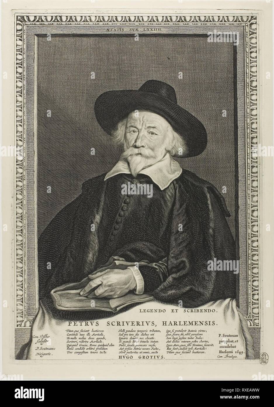 Peter Scriverius, du Quatuor personae. Cornelis Visscher, l'ancien (c., Russisch 1520-1586) ; après Pieter Claesz Soutman (flamande, 1580-1657). Date : 1649. Dimensions : . La gravure et la gravure sur papier. Origine : Pays-Bas. Musée : le Chicago Art Institute. Banque D'Images