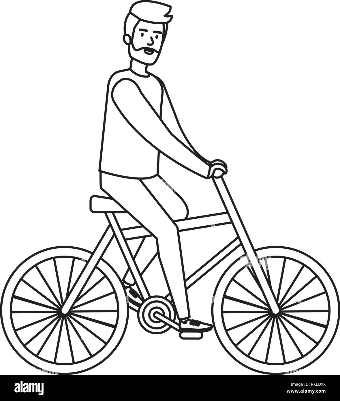Jeune homme faire du vélo Image Vectorielle Stock - Alamy