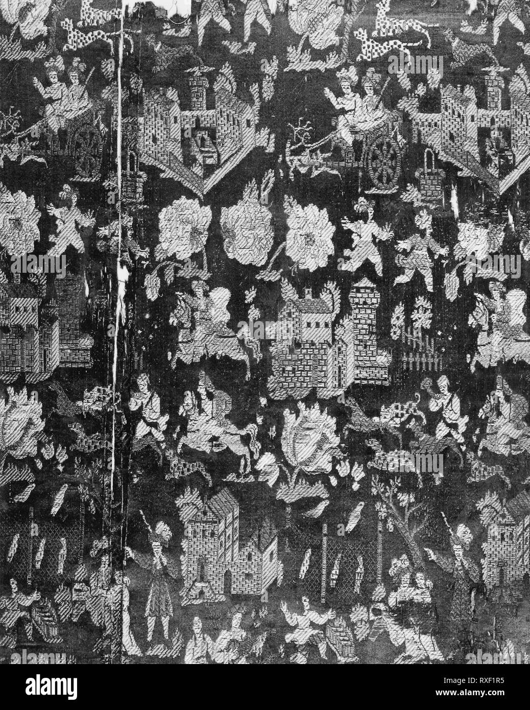 De Bord. L'Espagne. Capsules pour Date :. Dimensions : . La soie. Origine : Espagne. Musée : le Chicago Art Institute. Banque D'Images