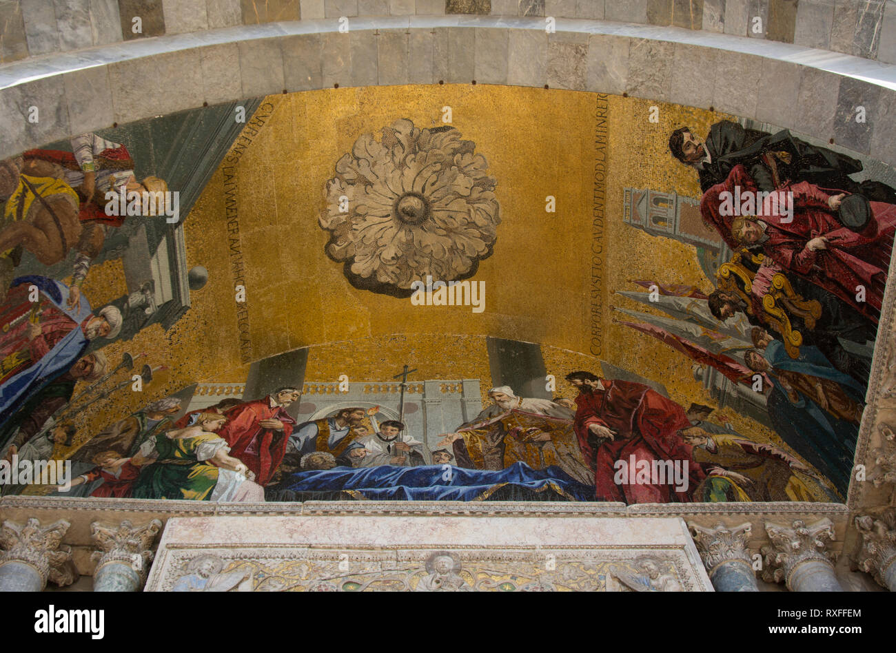 Sur mosaïque la Basilique Saint Marc, Venise, Italie Banque D'Images