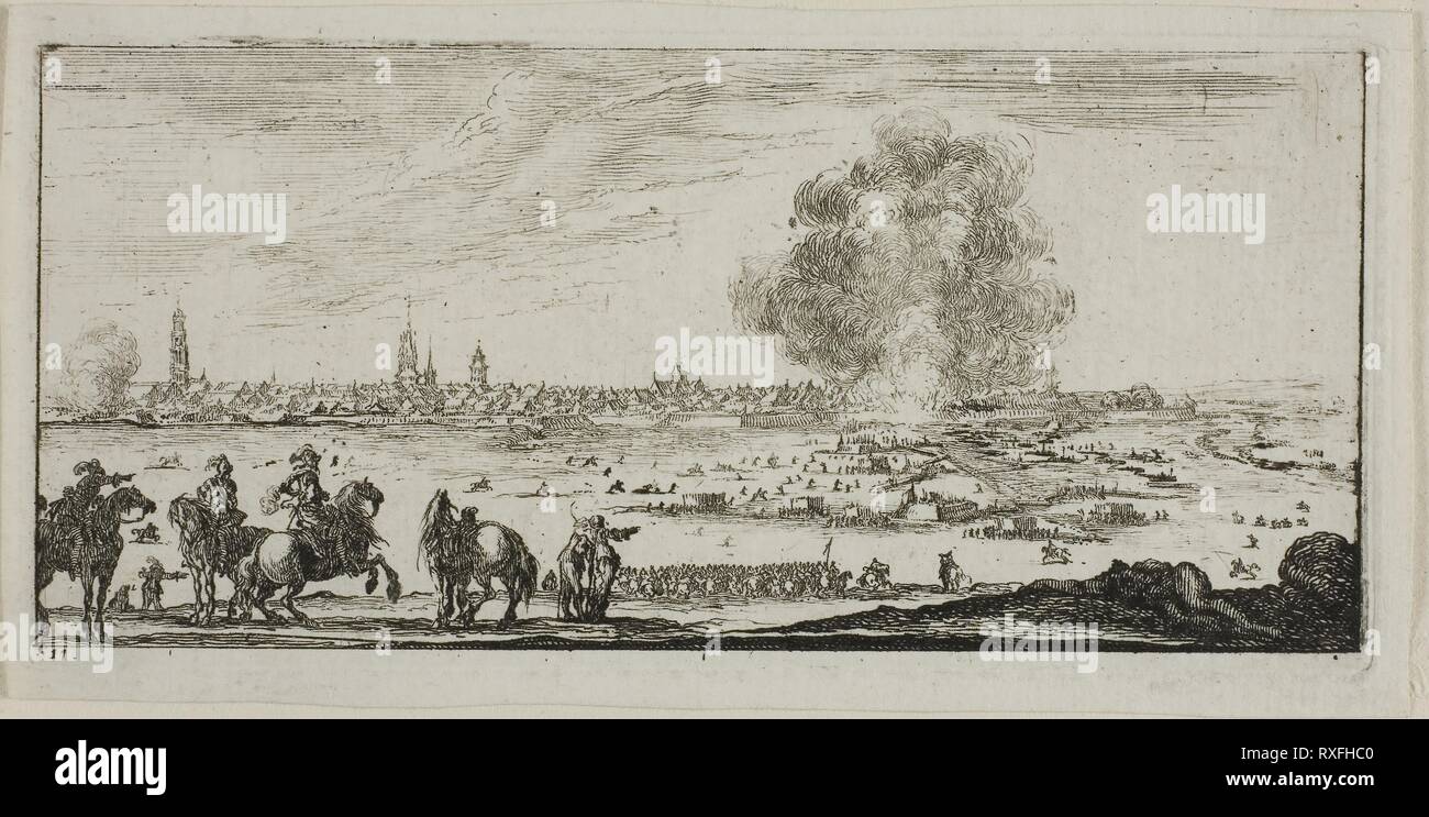 11 Plaque de dessins de plusieurs mouvements par des soldats. Stefano della Bella, italien, 1610-1664. Date : 1644. Dimensions : 55 x 123 mm (image) ; 59 x 126 mm (plaque) ; 65 x 131 mm (feuille). Gravure sur papier vergé ivoire. Origine : Italie. Musée : le Chicago Art Institute. Banque D'Images