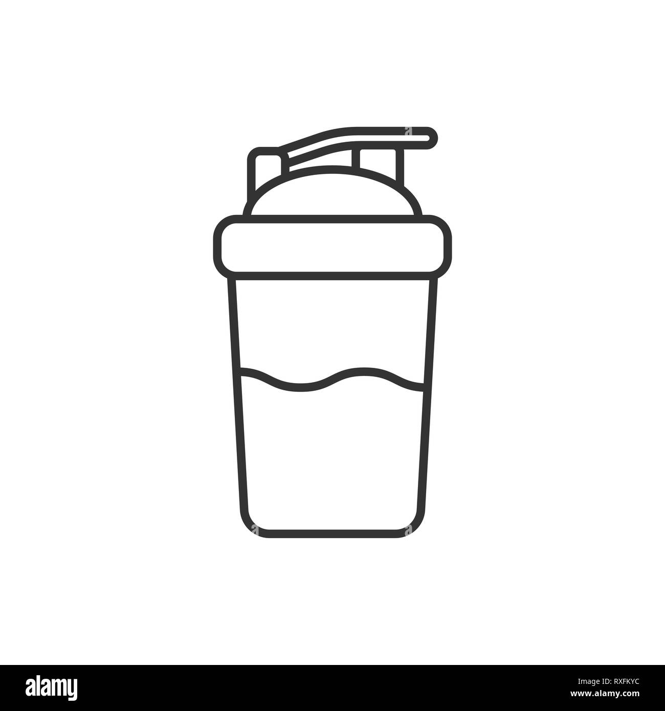 L'icône de style Shaker en télévision. Bouteille Sport vector illustration sur fond blanc isolé. Récipient de forme physique concept d'entreprise. Illustration de Vecteur