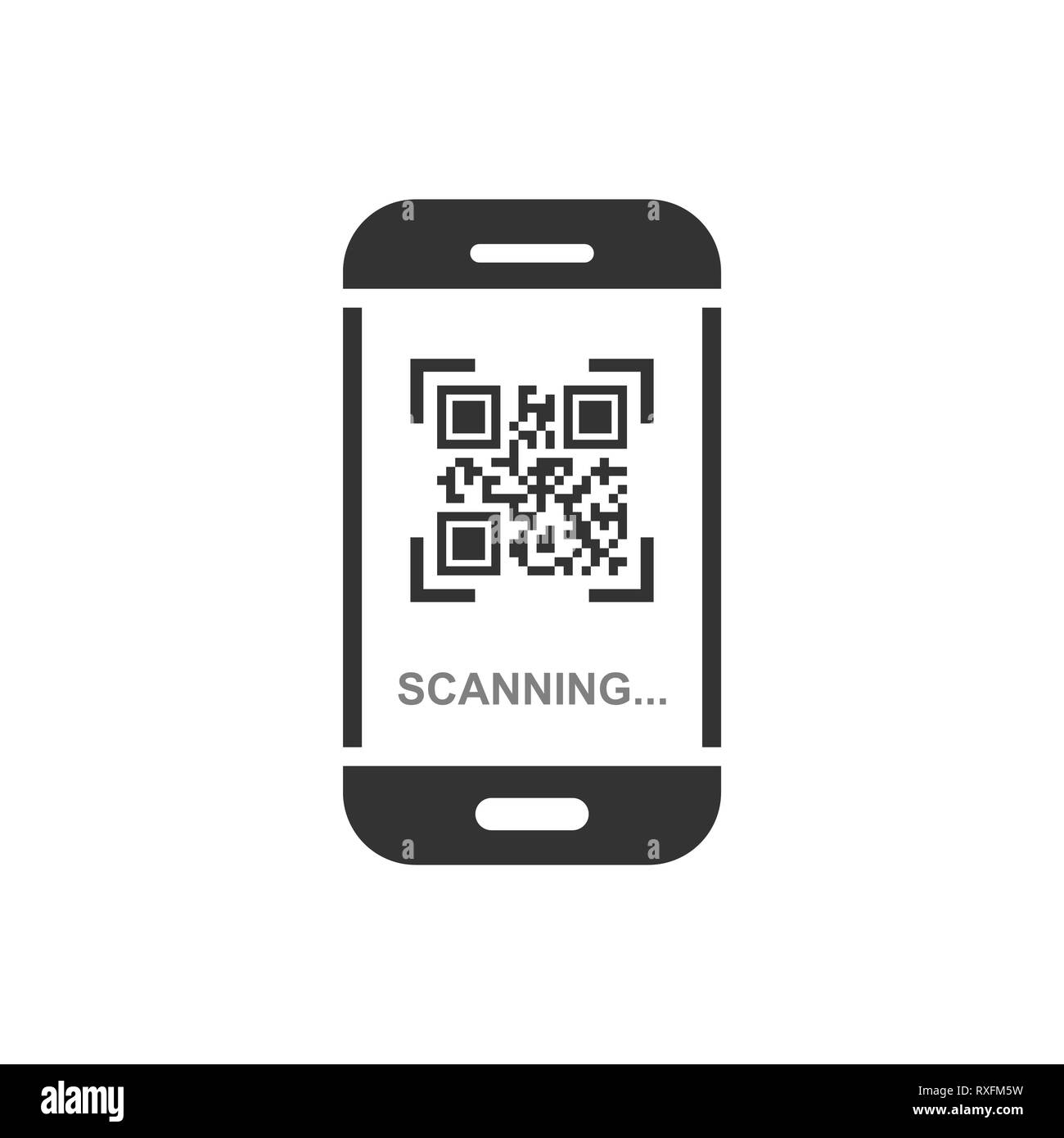 Qr code, téléphone,, numérisation, smartphone, icône, scanner, vecteur, qrcode, code barre, plat, rapide, mobile, concept, produit, id, l'app, web, tag, publicité, appl Illustration de Vecteur