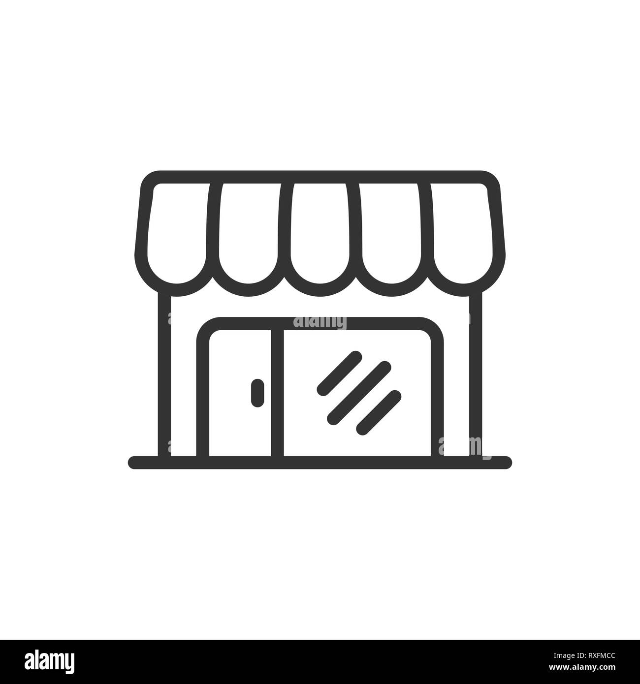 Magasin d'icône dans le style plat. Illustration vecteur de création de boutique sur blanc fond isolé. Boutique marché concept d'entreprise. Illustration de Vecteur