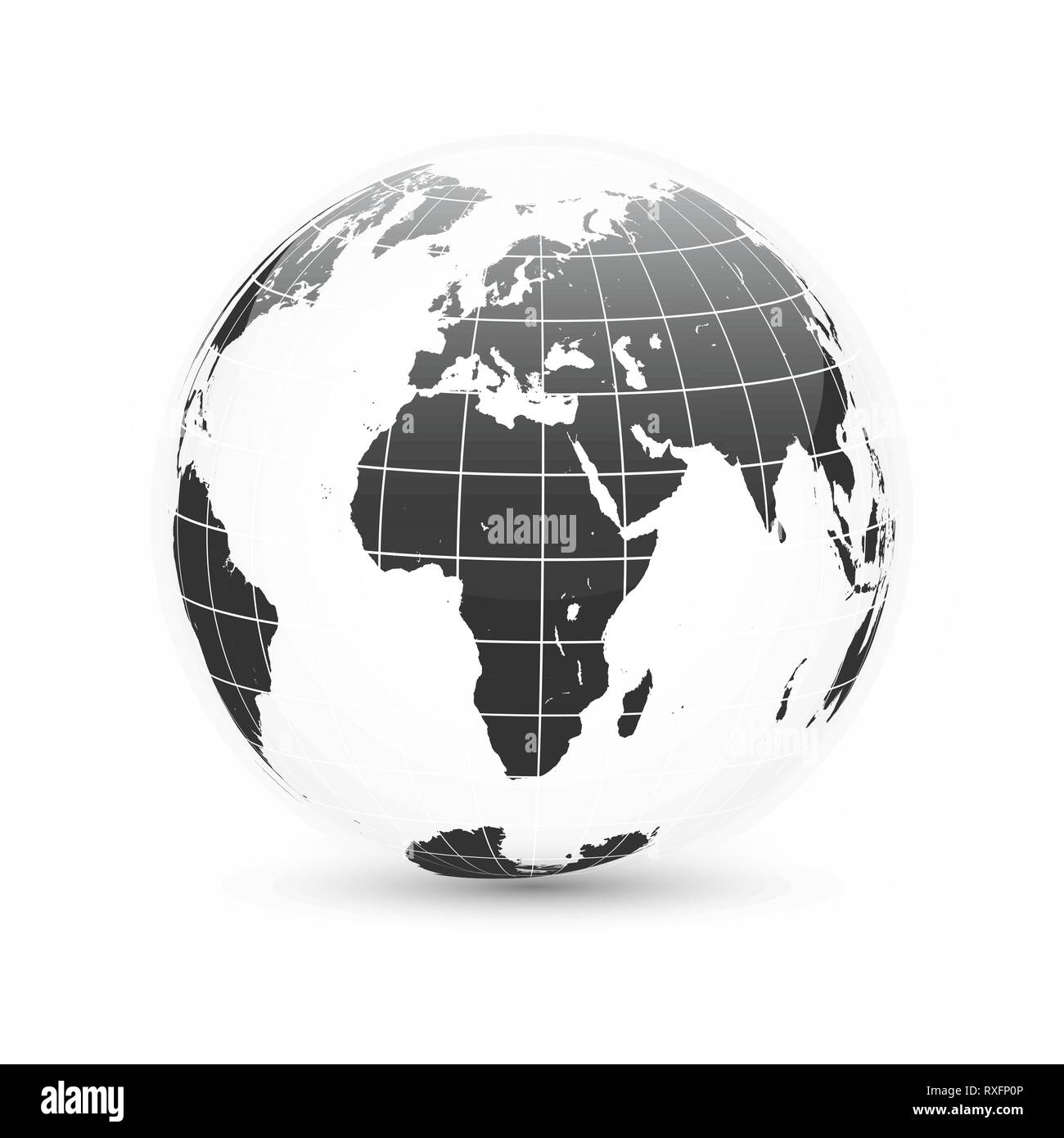 Globe de la terre. Jeu de carte du monde. Planète avec continents. Vector Illustration. Illustration de Vecteur