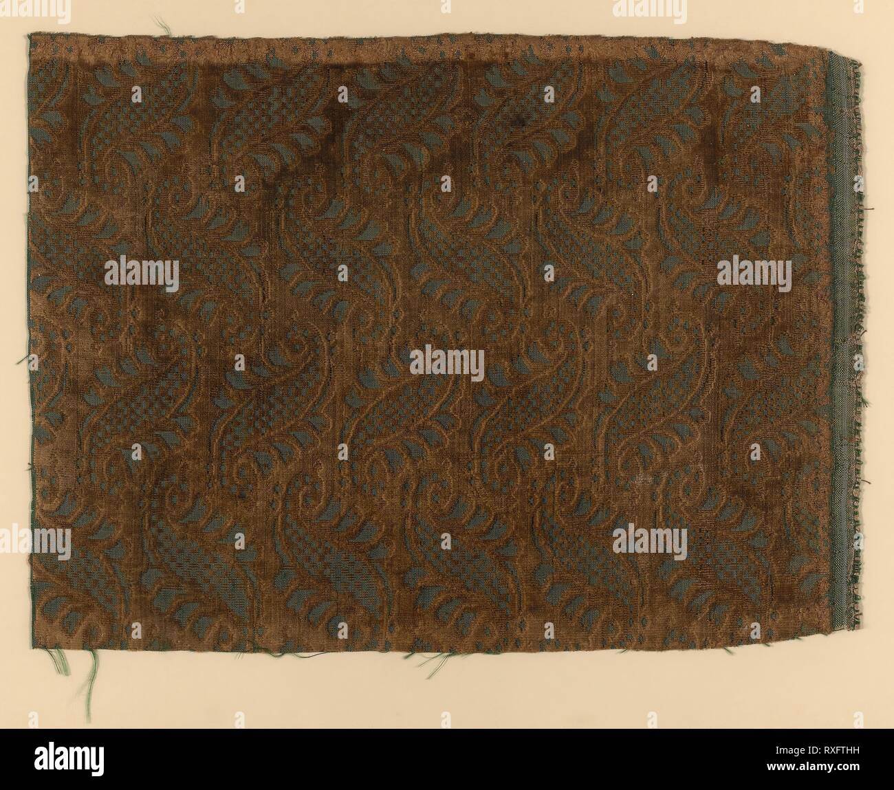 Fragment. L'Italie. Capsules pour Date :. Dimensions : . Le velours. Origine : Italie. Musée : le Chicago Art Institute. Banque D'Images