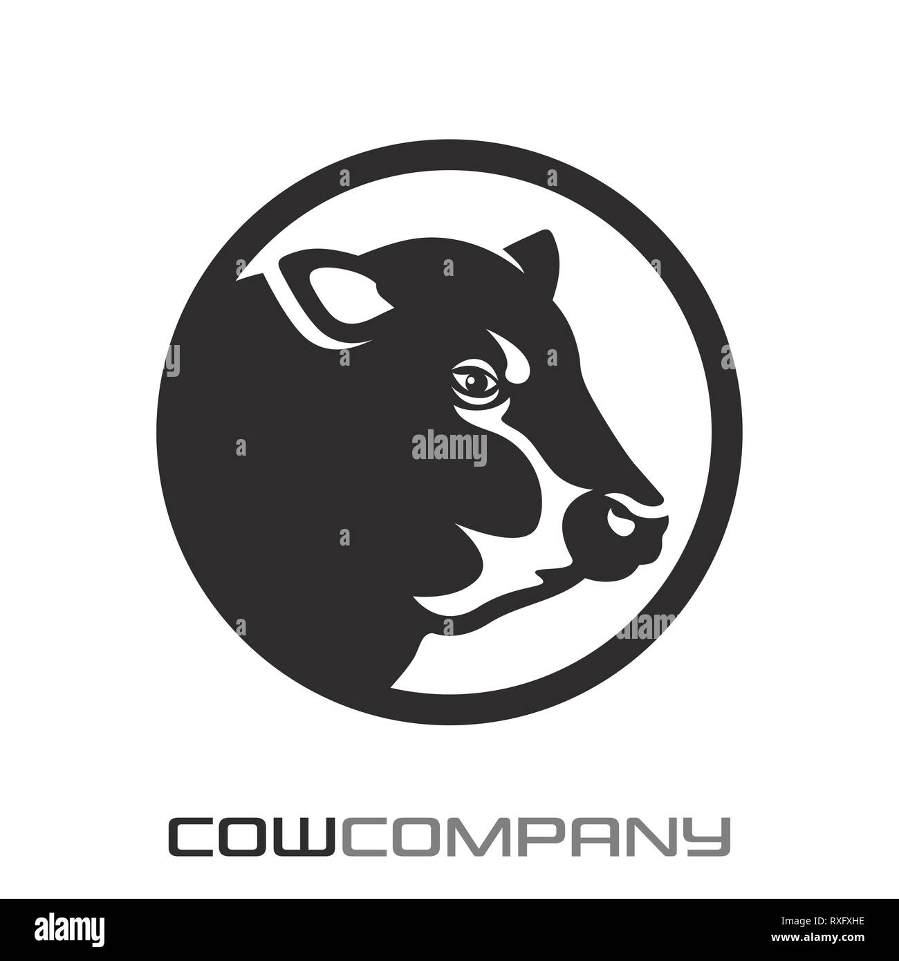 Logo vache moderne Banque D'Images