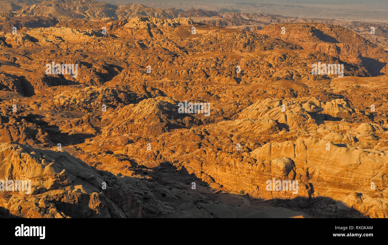 Ash Sharah Mountains. La Jordanie. Un typique paysage jordanien. Banque D'Images