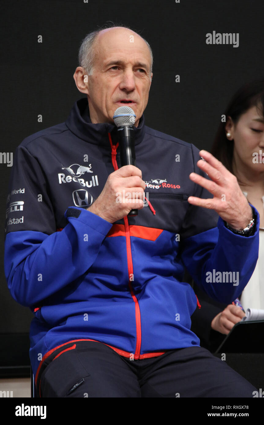 Tokyo, Japon. Mar 9, 2019. Toro Rosso, Franz Tost parle chef lors d'une conférence de presse de F1 moteur Honda Honda d'équipes au siège à Tokyo le samedi, 9 mars, 2019. Grand Prix de Formule 1 saison 2019 s'ouvre cette semaine à l'Australie. Credit : Yoshio Tsunoda/AFLO/Alamy Live News Banque D'Images