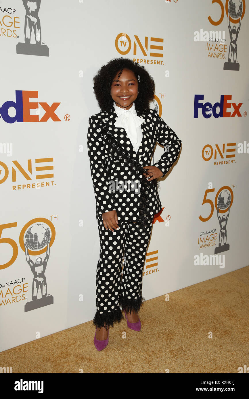 Los Angeles, CA, USA. Mar 9, 2019. LOS ANGELES - Oct 9 : Laya DeLeon Hayes à la 50ème NAACP Image Awards nominés déjeuner à l'hôtel Loews Hollywood Hotel, le 9 mars 2019 à Los Angeles, CA : Crédit Kay Blake/ZUMA/Alamy Fil Live News Banque D'Images