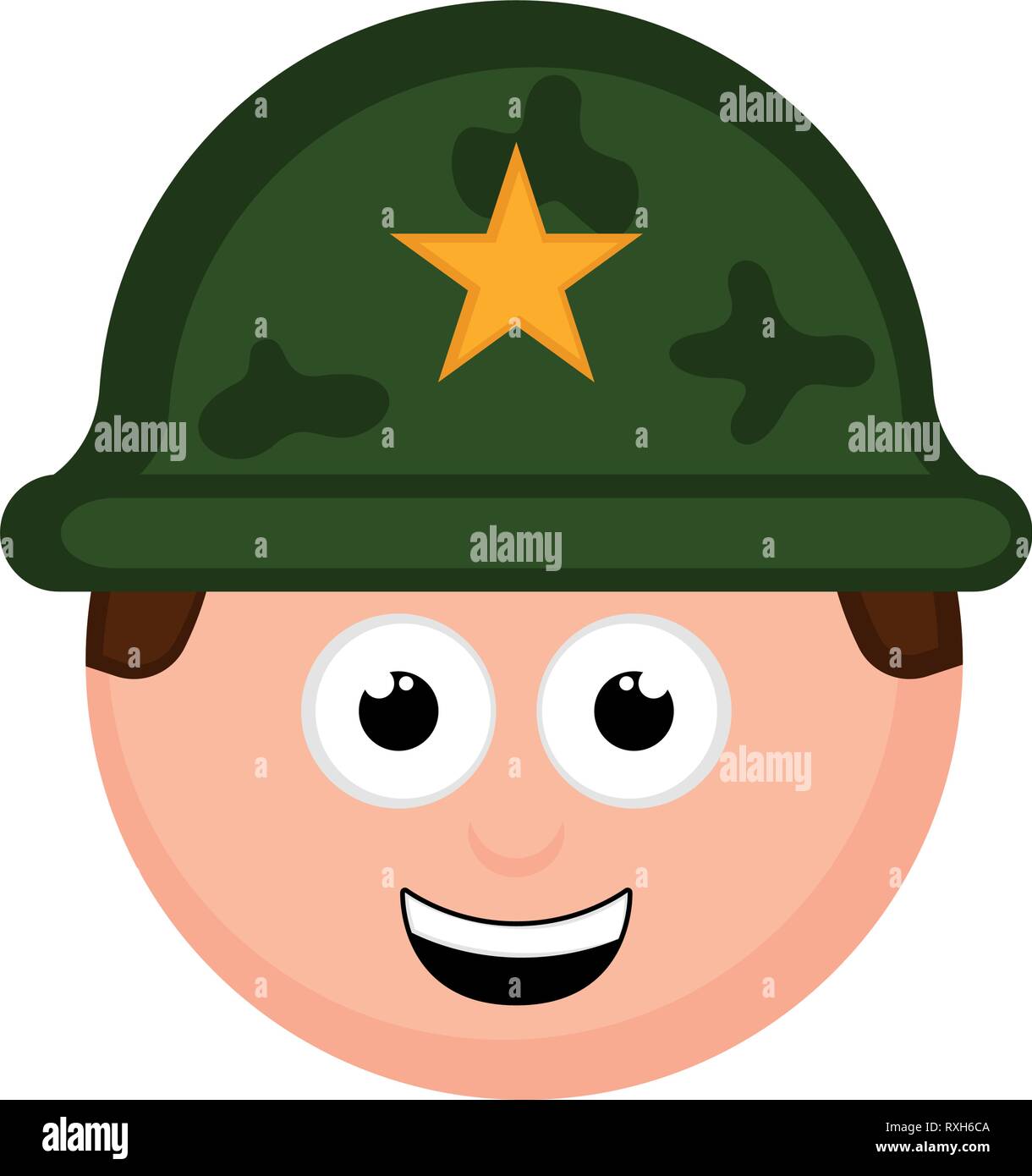 Dessin animé avatar soldat isolé Illustration de Vecteur
