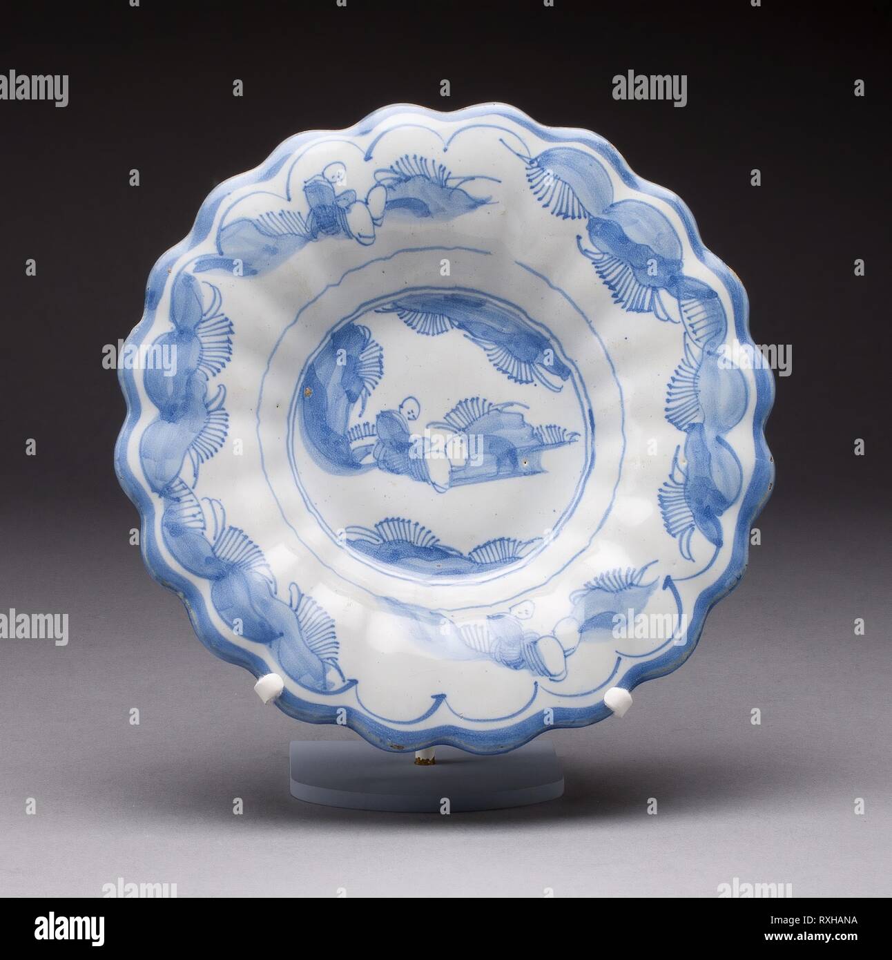 Bol. Allemagne, Frankfurt-am-Main. Date : 1695-1705. Dimensions : H. 3,9 cm (1 1/2 in.) ; diam. 21,5 cm (8 7/16 po). Tin-faïence (faïence). Origine : Frankfurt am Main. Musée : le Chicago Art Institute. Auteur : Frankfurt-am-Main en céramique. Banque D'Images